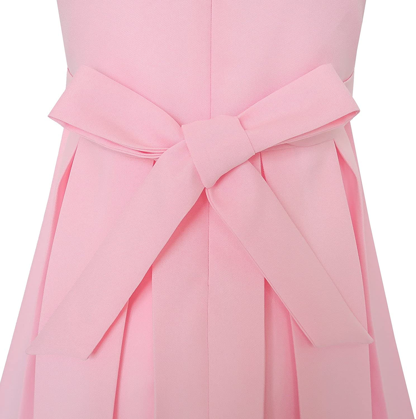 GIRLS COLOR BLOCK CONTRAST BOW TIE PARTY DRESS