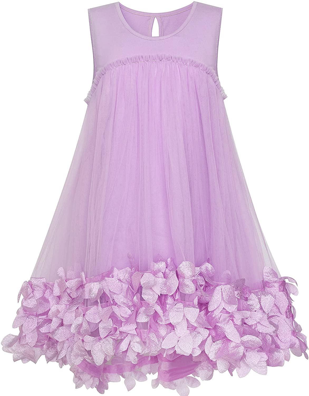 "Girls' A-Line Princess Dress with Handbag - White - Size 5-10"