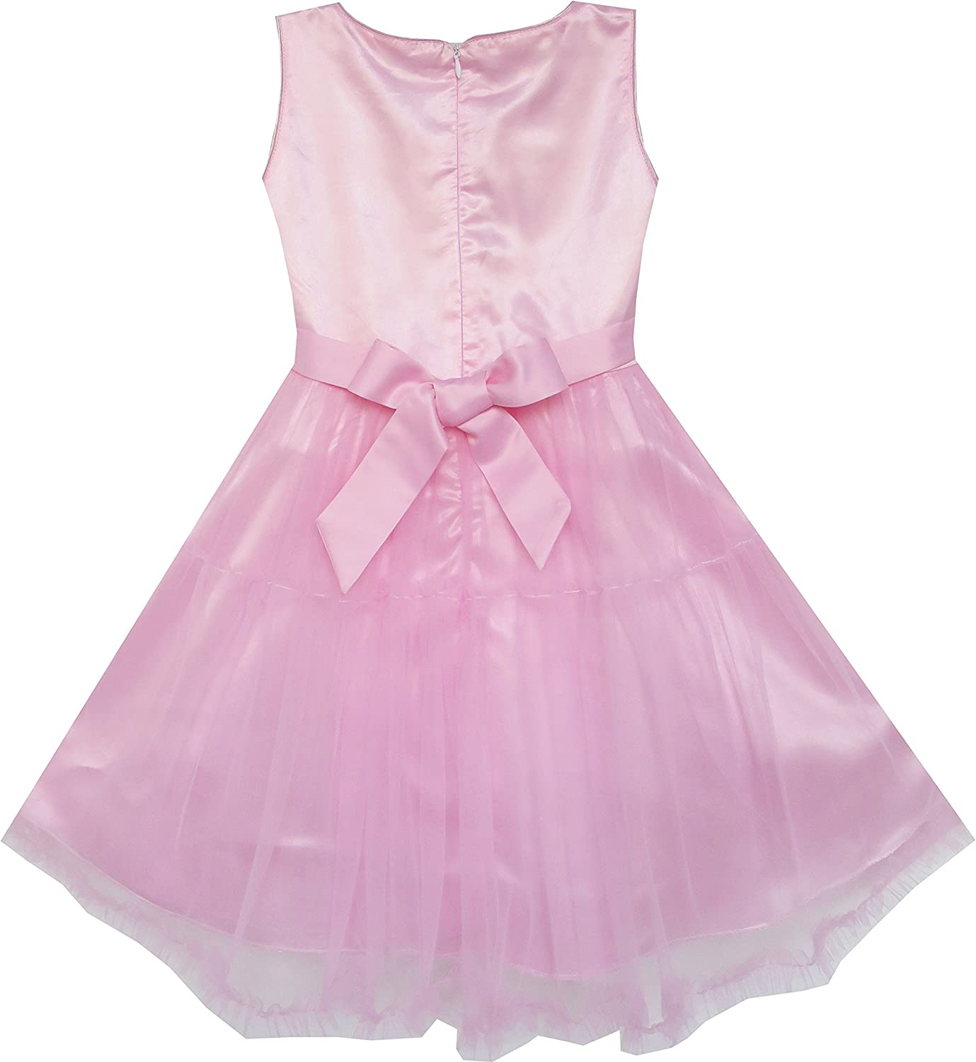Shimmering Beige Tulle Girls' Dress for Weddings and Pageants