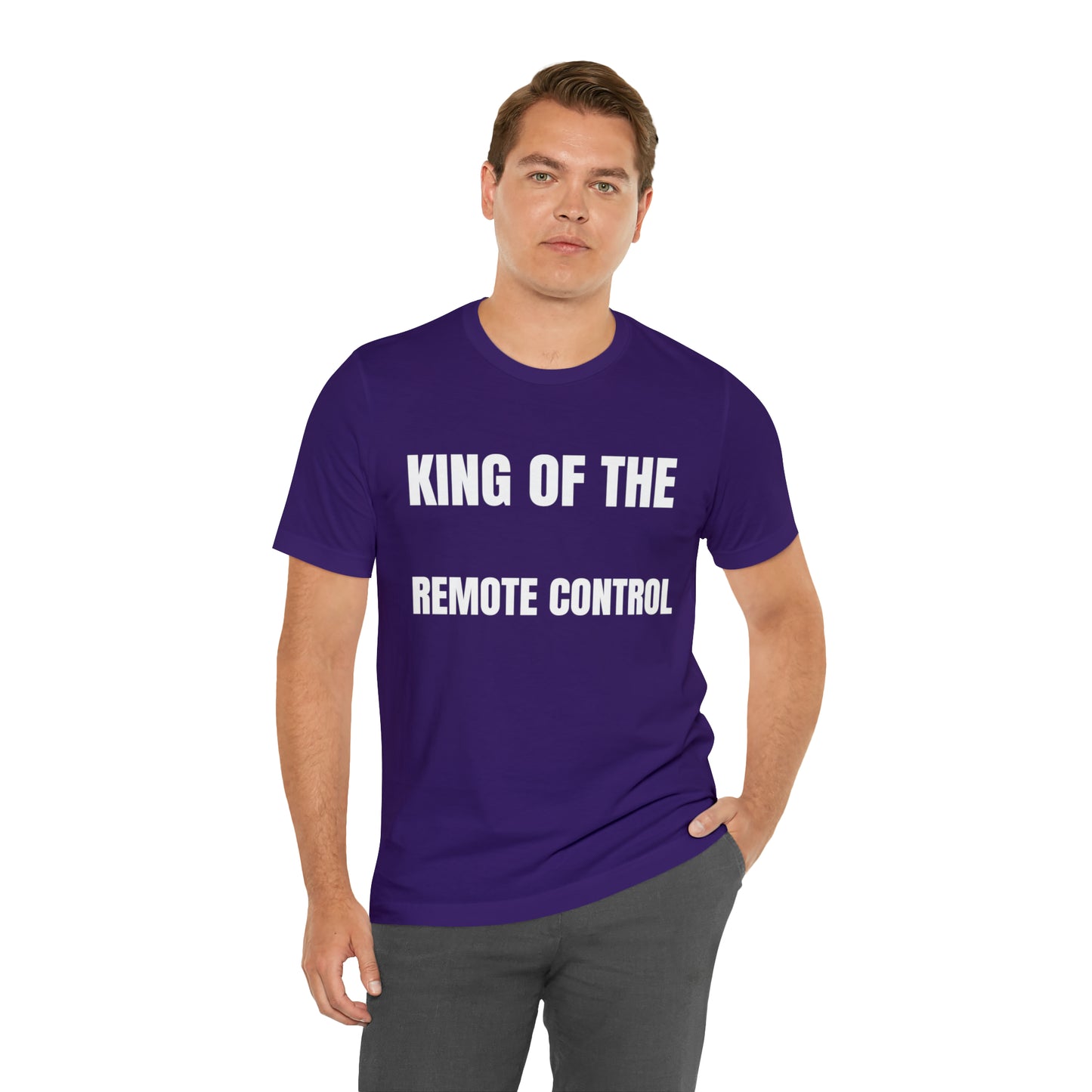Unisex Jersey Tee: Short Sleeve, King of the Remote Control Design