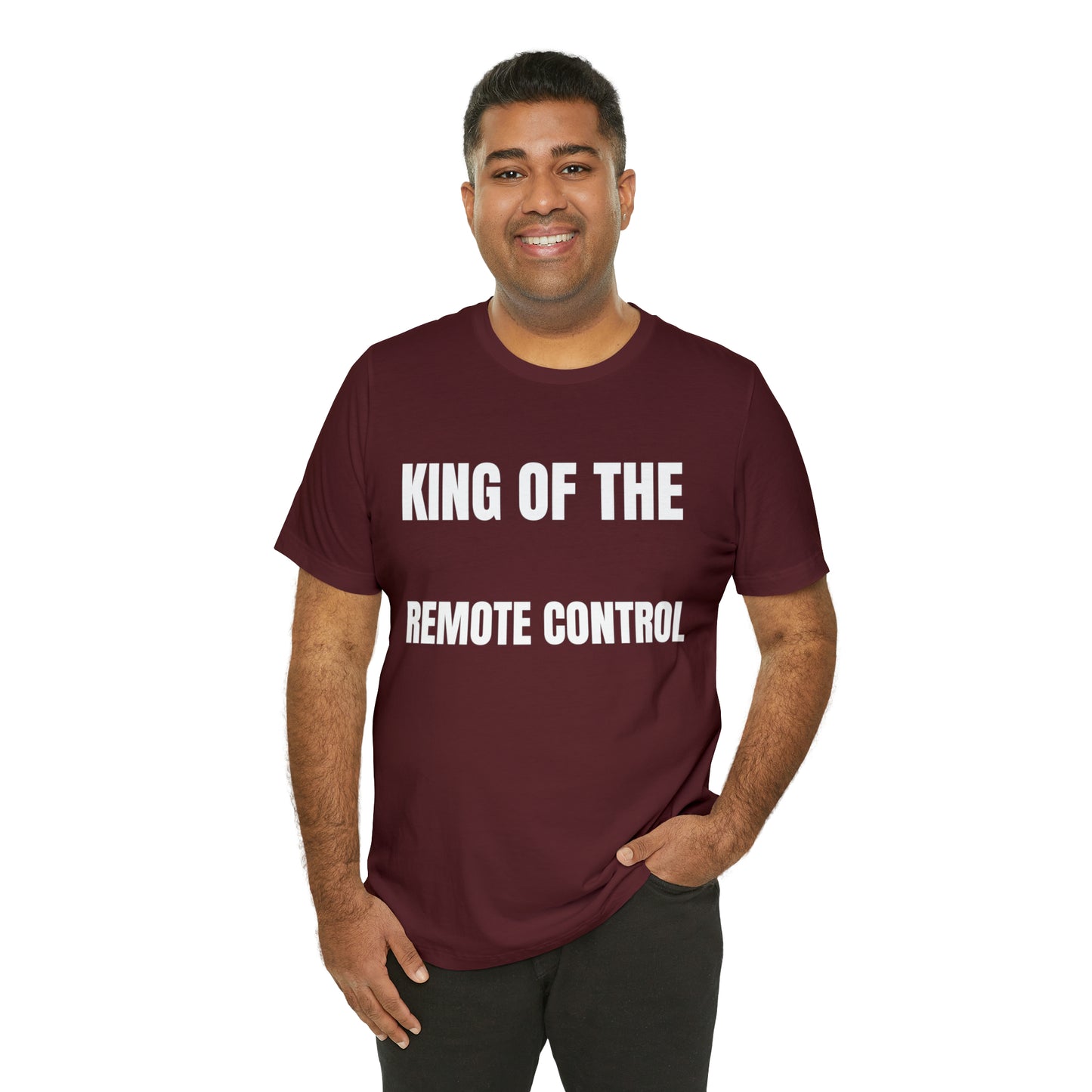 Unisex Jersey Tee: Short Sleeve, King of the Remote Control Design
