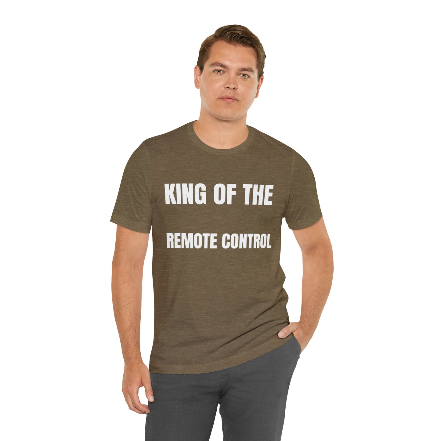 Unisex Jersey Tee: Short Sleeve, King of the Remote Control Design