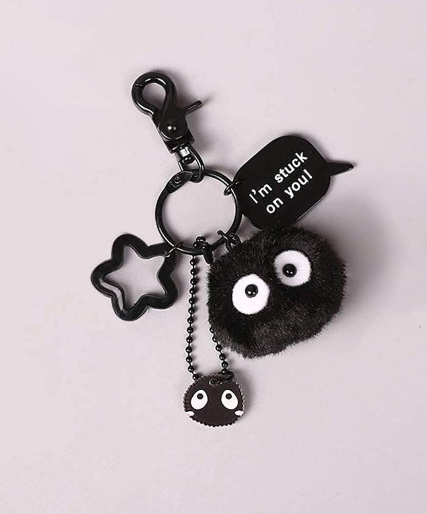 Dust Bunny Soot Sprite Plush Keychain (Style A) - Style a Adorable 2-Inch Plush Dust Bunny Keychain - A Soft and Stylish Accessory for Your Everyday Essentials"
