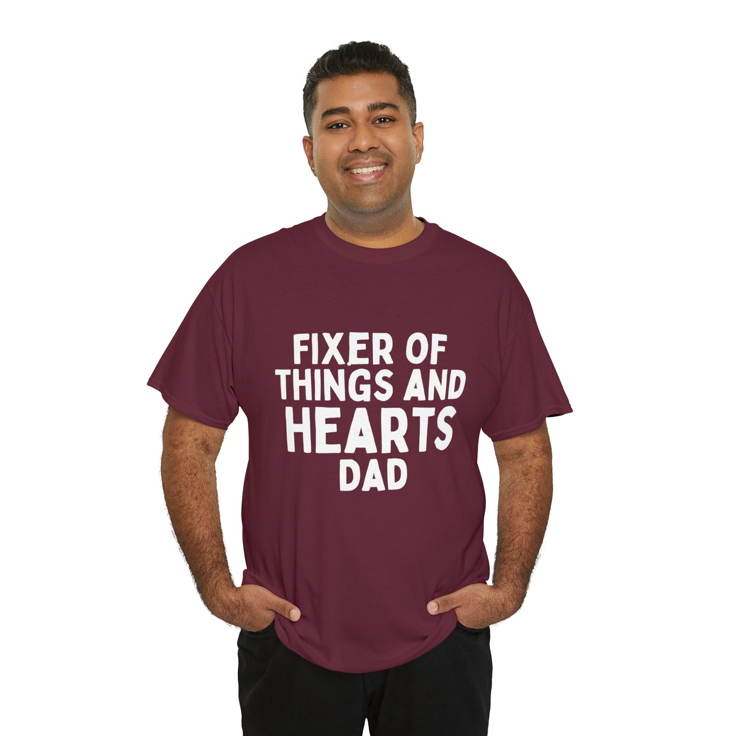 Unisex Jersey Tee: Short Sleeve, "Fixer of Things and Hearts: Dad" Design