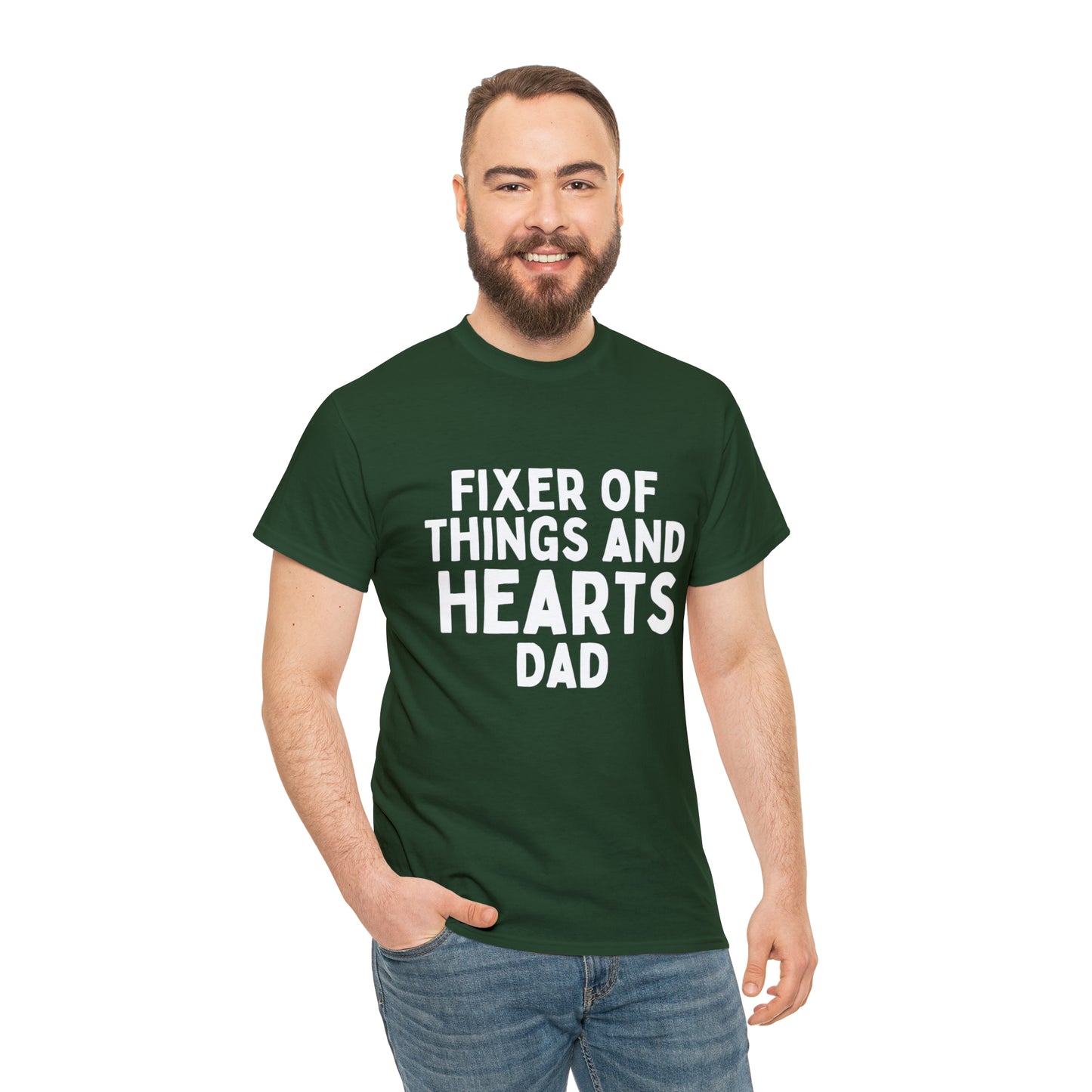 Unisex Jersey Tee: Short Sleeve, "Fixer of Things and Hearts: Dad" Design