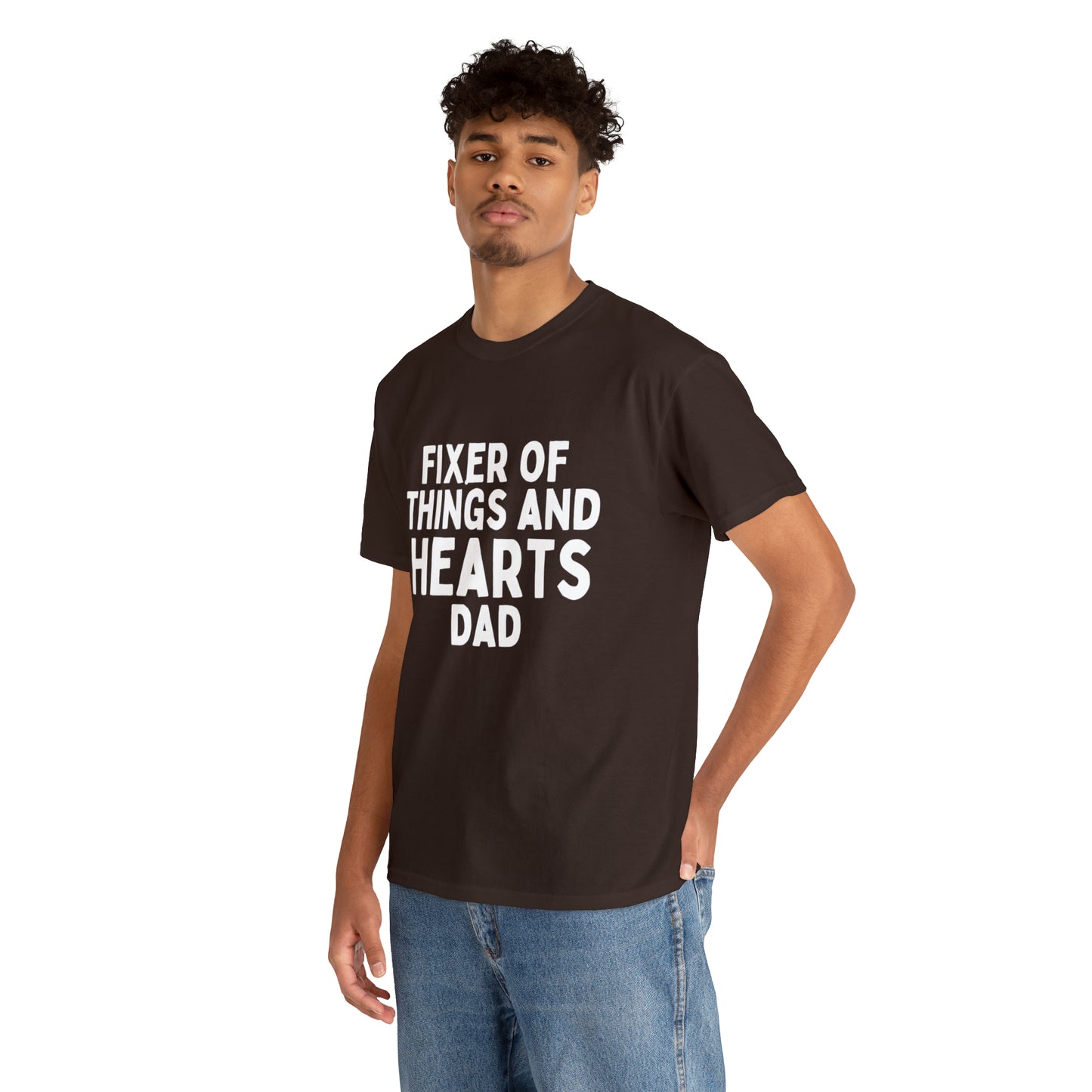 Unisex Jersey Tee: Short Sleeve, "Fixer of Things and Hearts: Dad" Design