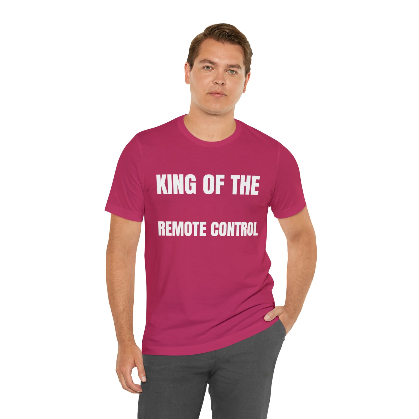 Unisex Jersey Tee: Short Sleeve, King of the Remote Control Design