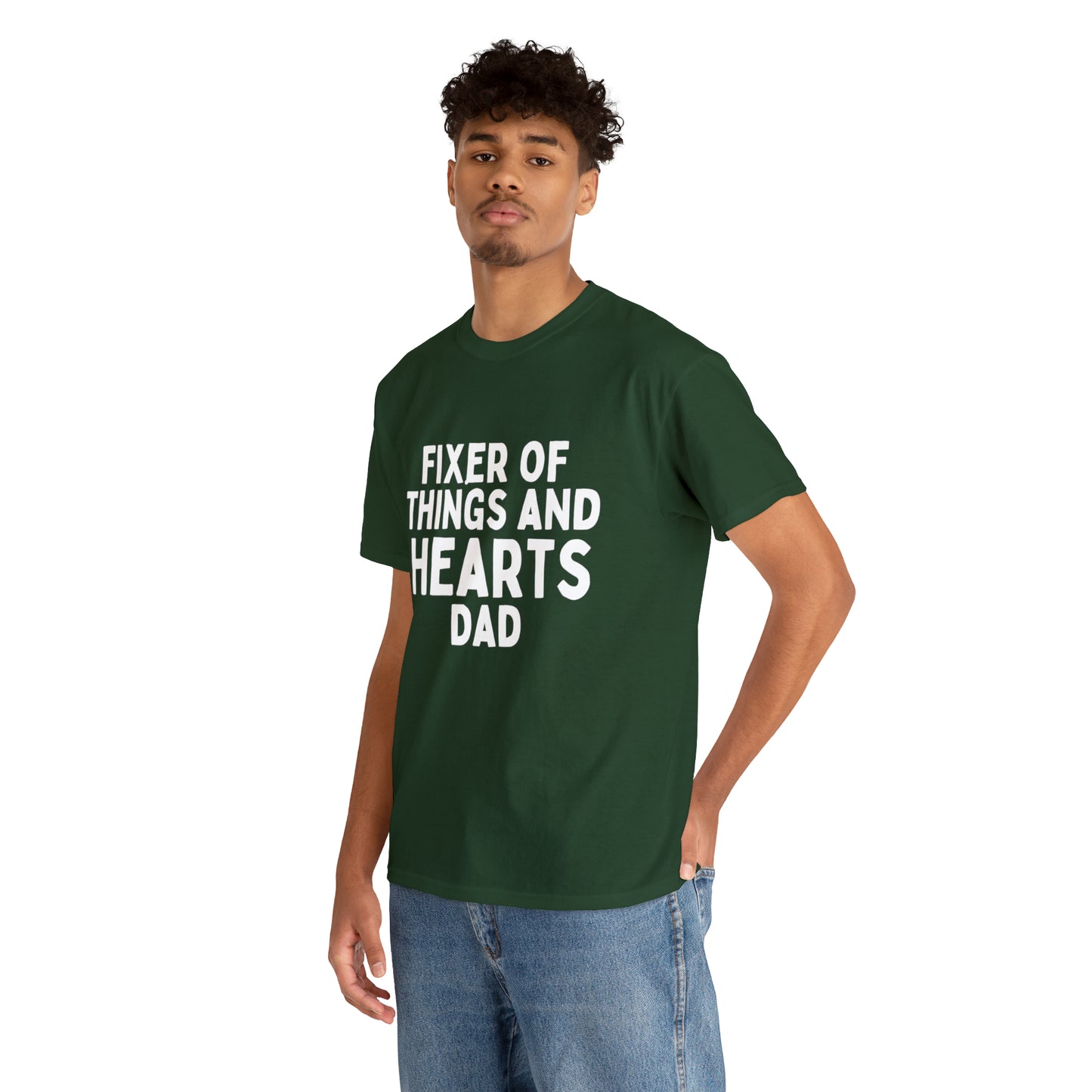 Unisex Jersey Tee: Short Sleeve, "Fixer of Things and Hearts: Dad" Design