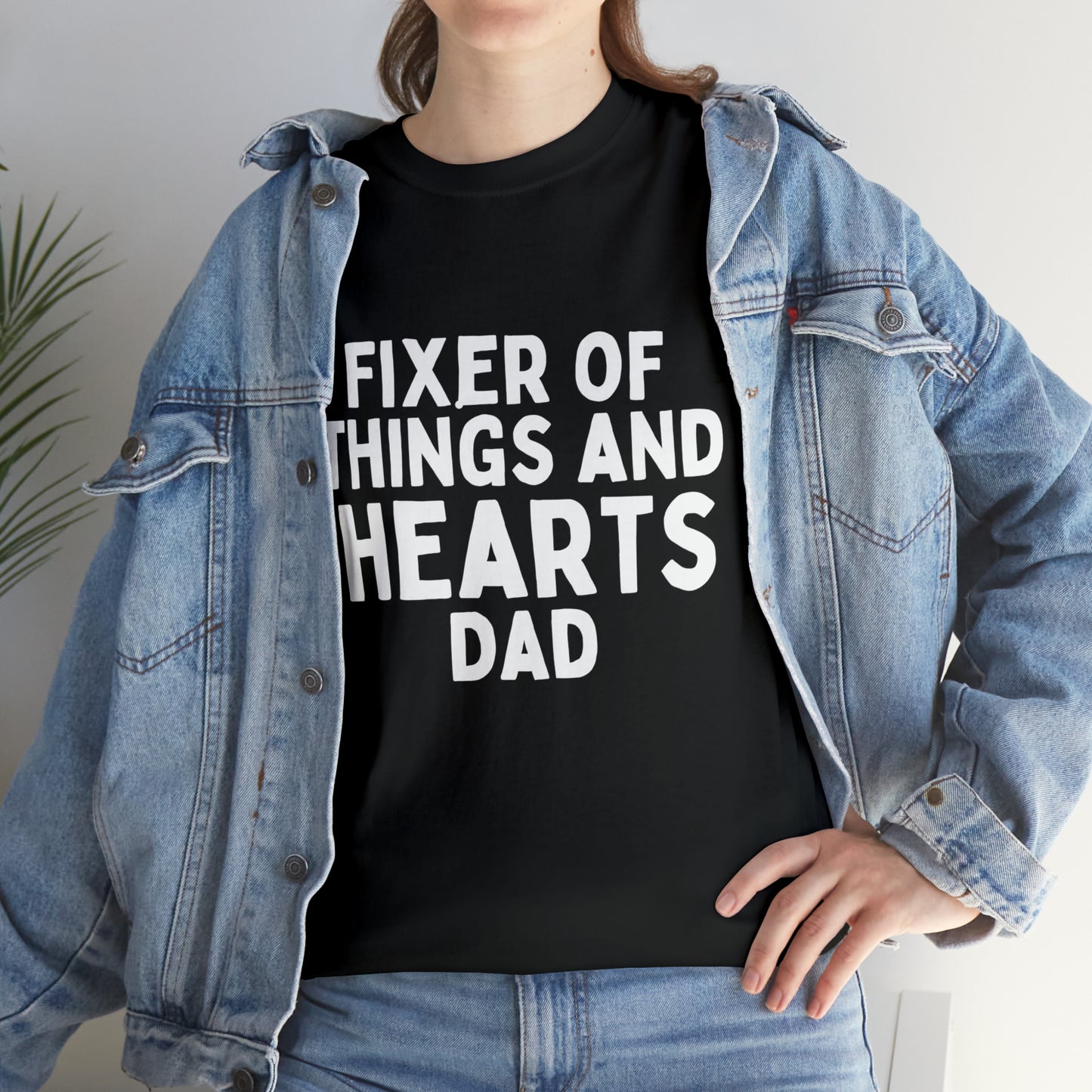 Unisex Jersey Tee: Short Sleeve, "Fixer of Things and Hearts: Dad" Design