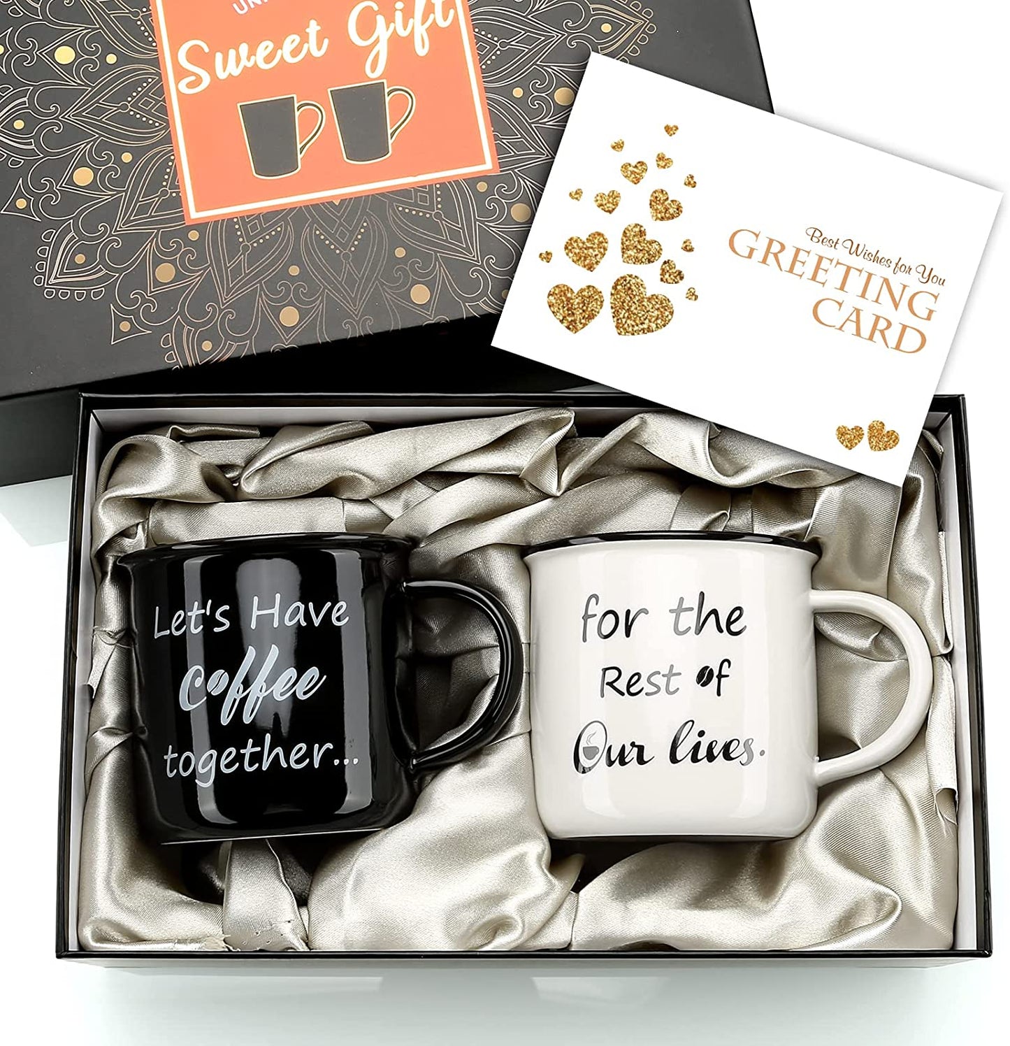 Mr Right & Mrs Always Right Marble Mugs Set - Perfect Engagement, Wedding & Anniversary Gift
