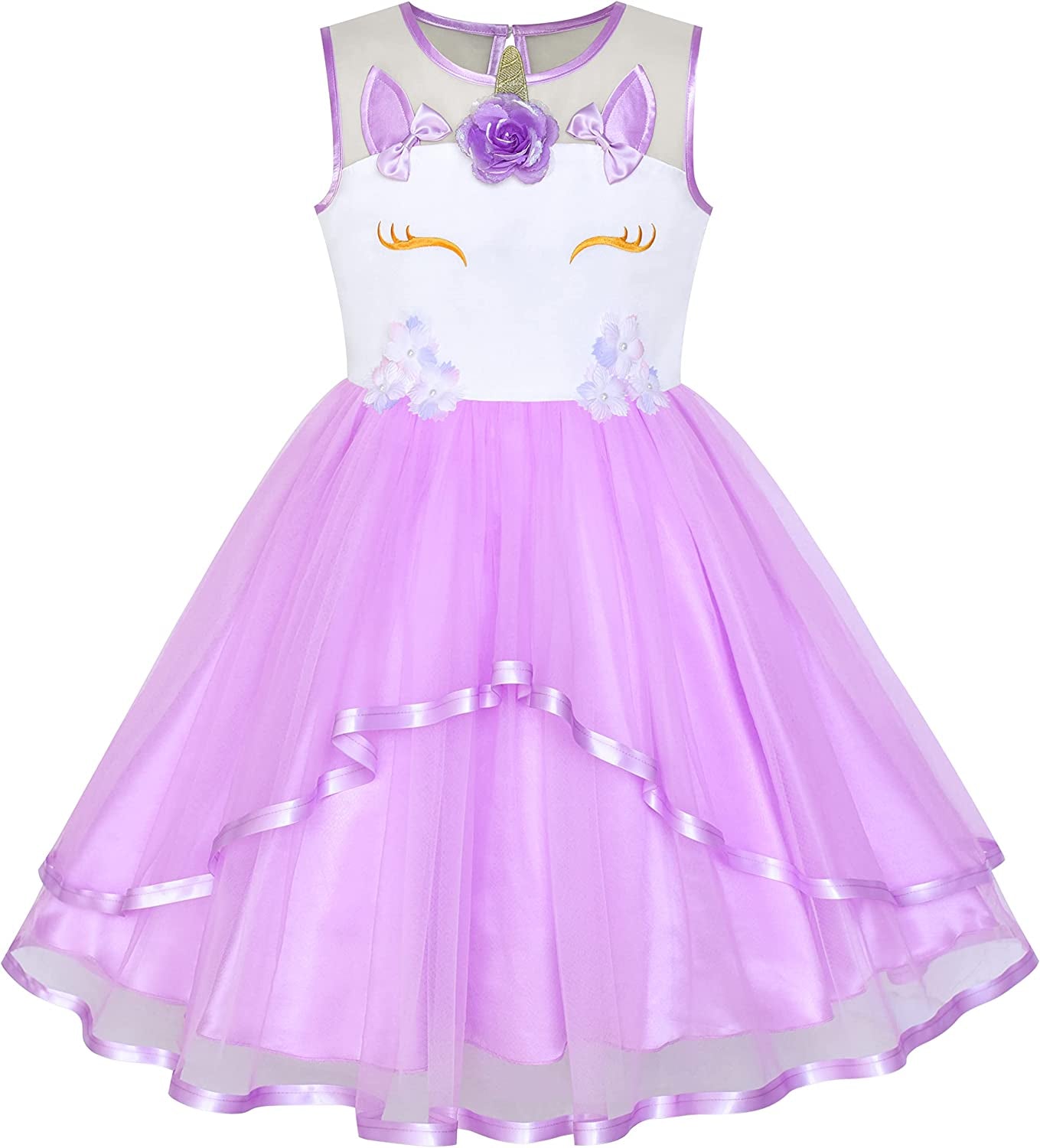 Blue Satin and Tulle Flower Girls Dress (Size 4-12)