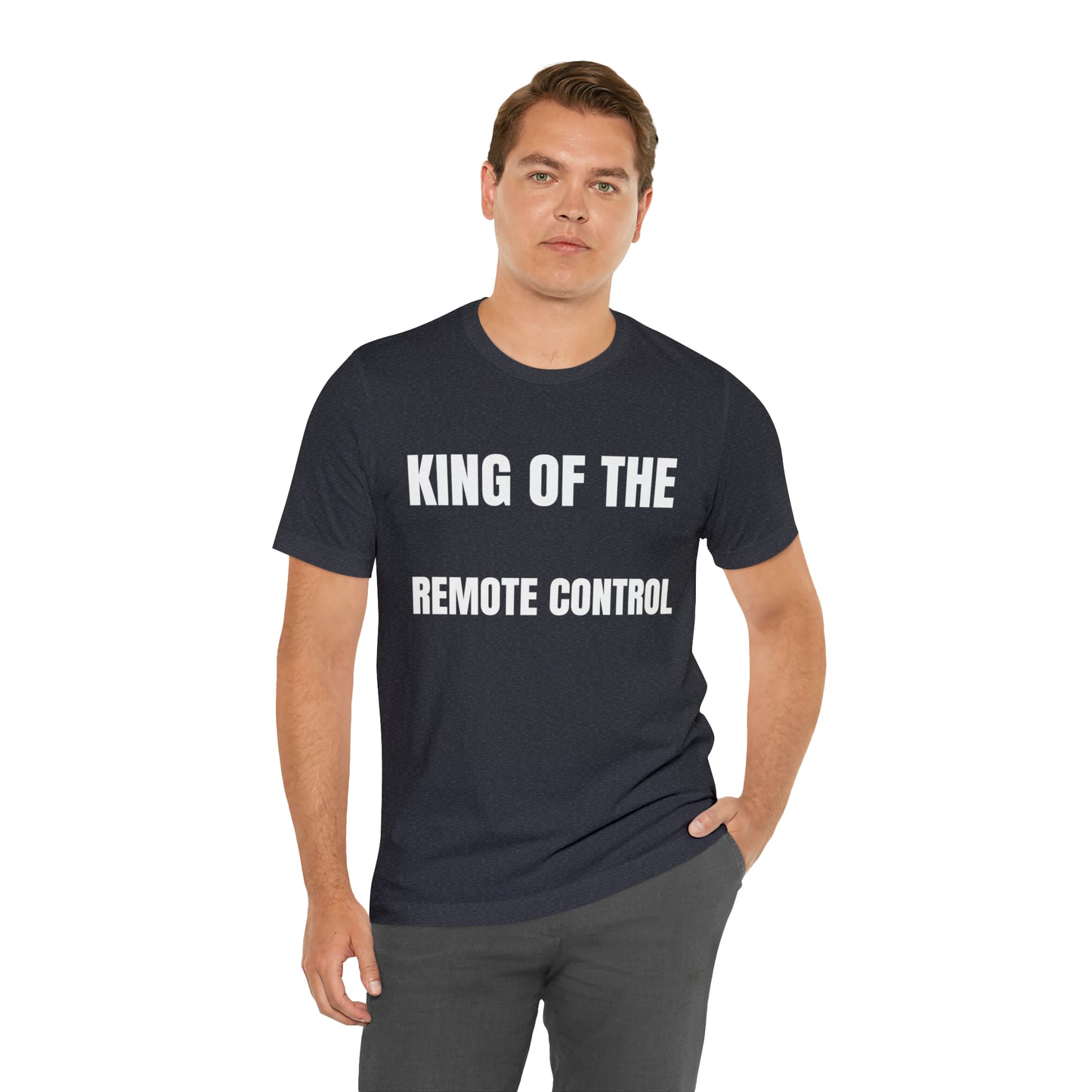 Unisex Jersey Tee: Short Sleeve, King of the Remote Control Design