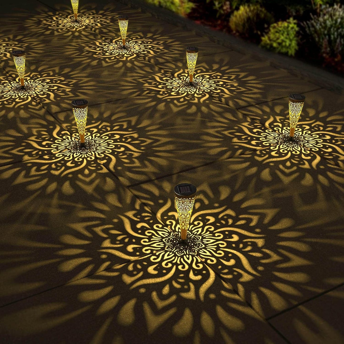 "6-Pack Outdoor Solar Pathway Landscape Lights - Warm, Waterproof Decorative Garden Lights for Paths and Patios"