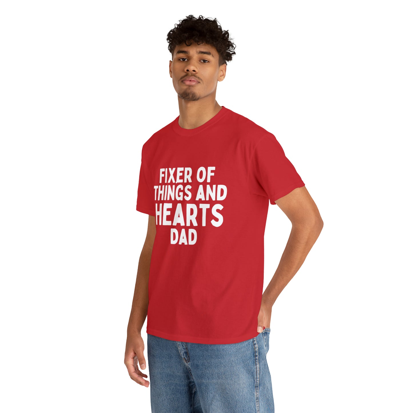 Unisex Jersey Tee: Short Sleeve, "Fixer of Things and Hearts: Dad" Design