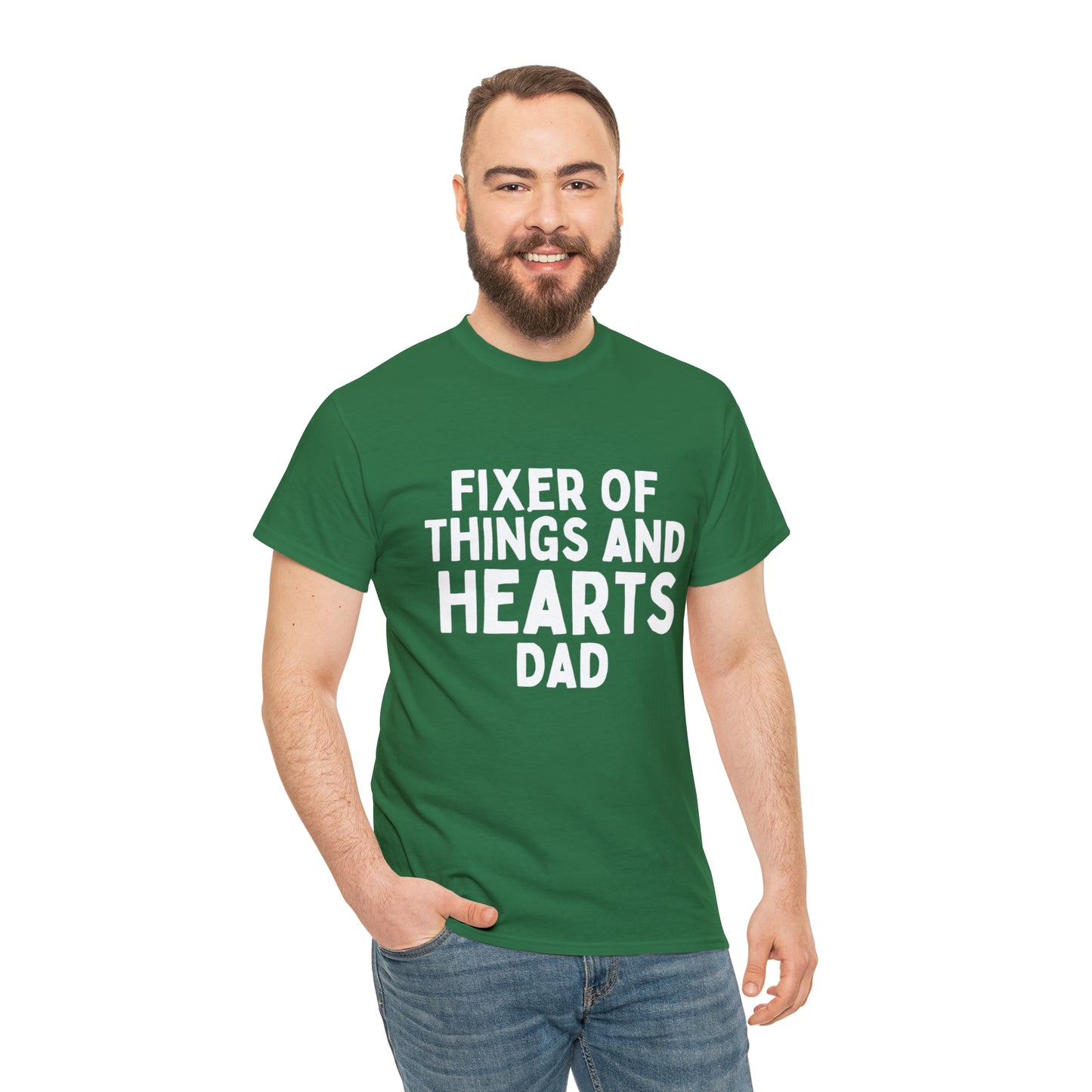 Unisex Jersey Tee: Short Sleeve, "Fixer of Things and Hearts: Dad" Design
