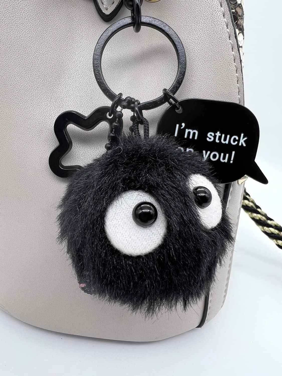 Dust Bunny Soot Sprite Plush Keychain (Style A) - Style a Adorable 2-Inch Plush Dust Bunny Keychain - A Soft and Stylish Accessory for Your Everyday Essentials"