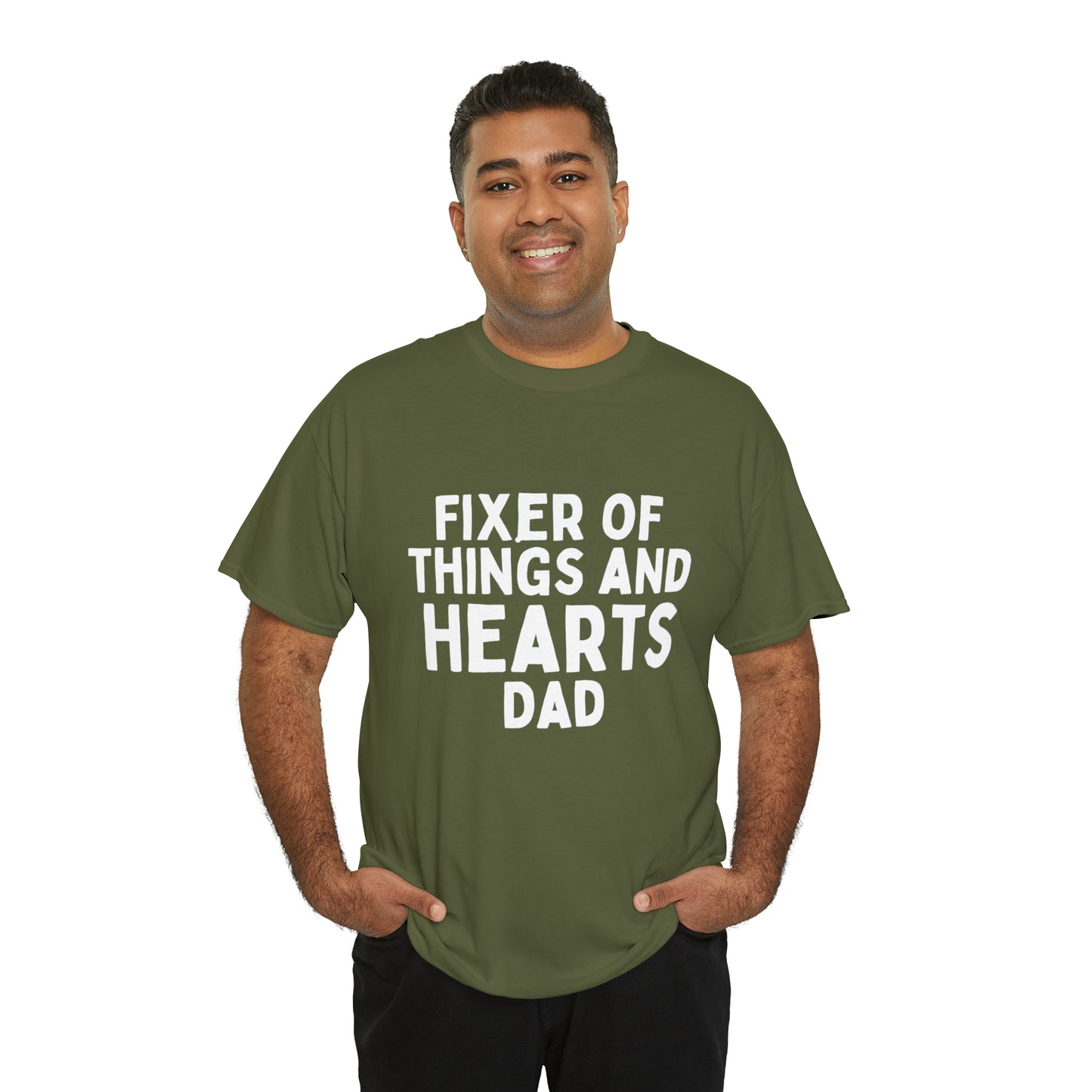Unisex Jersey Tee: Short Sleeve, "Fixer of Things and Hearts: Dad" Design