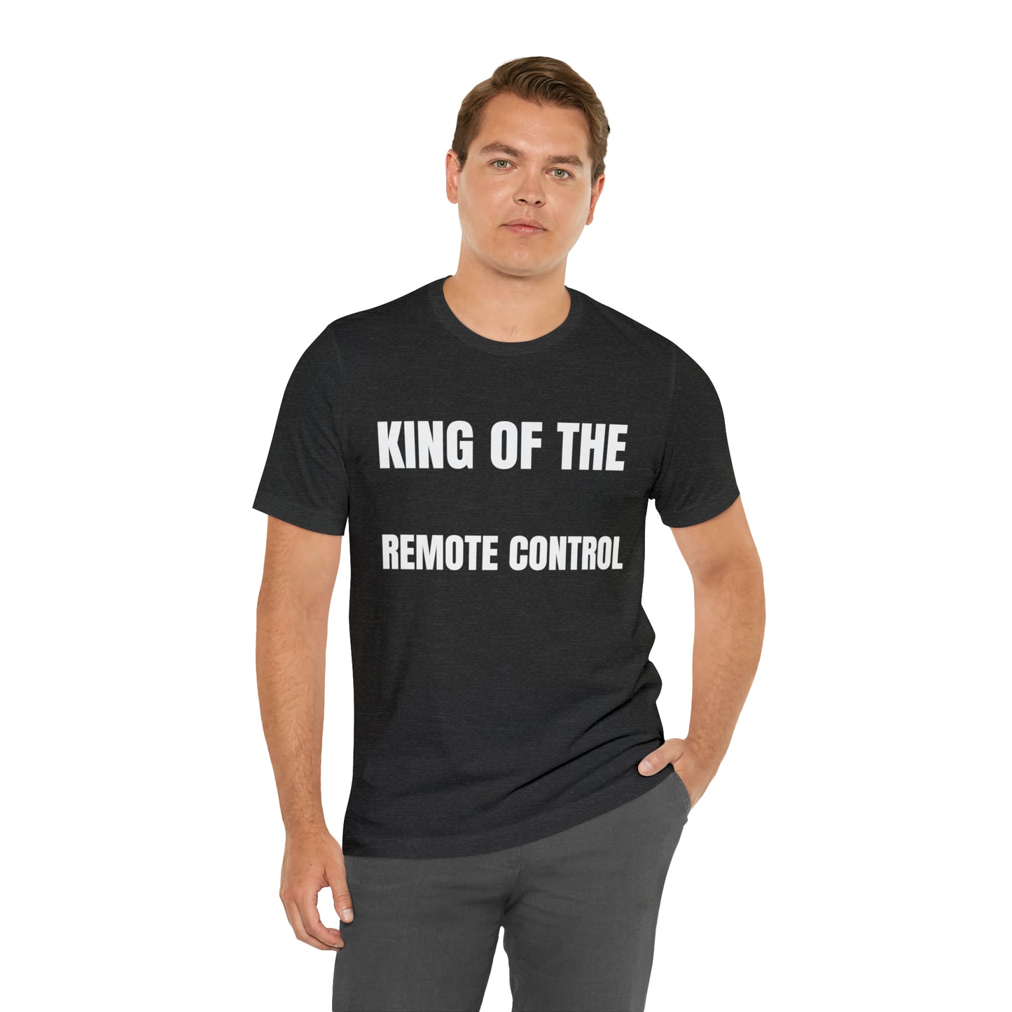 Unisex Jersey Tee: Short Sleeve, King of the Remote Control Design