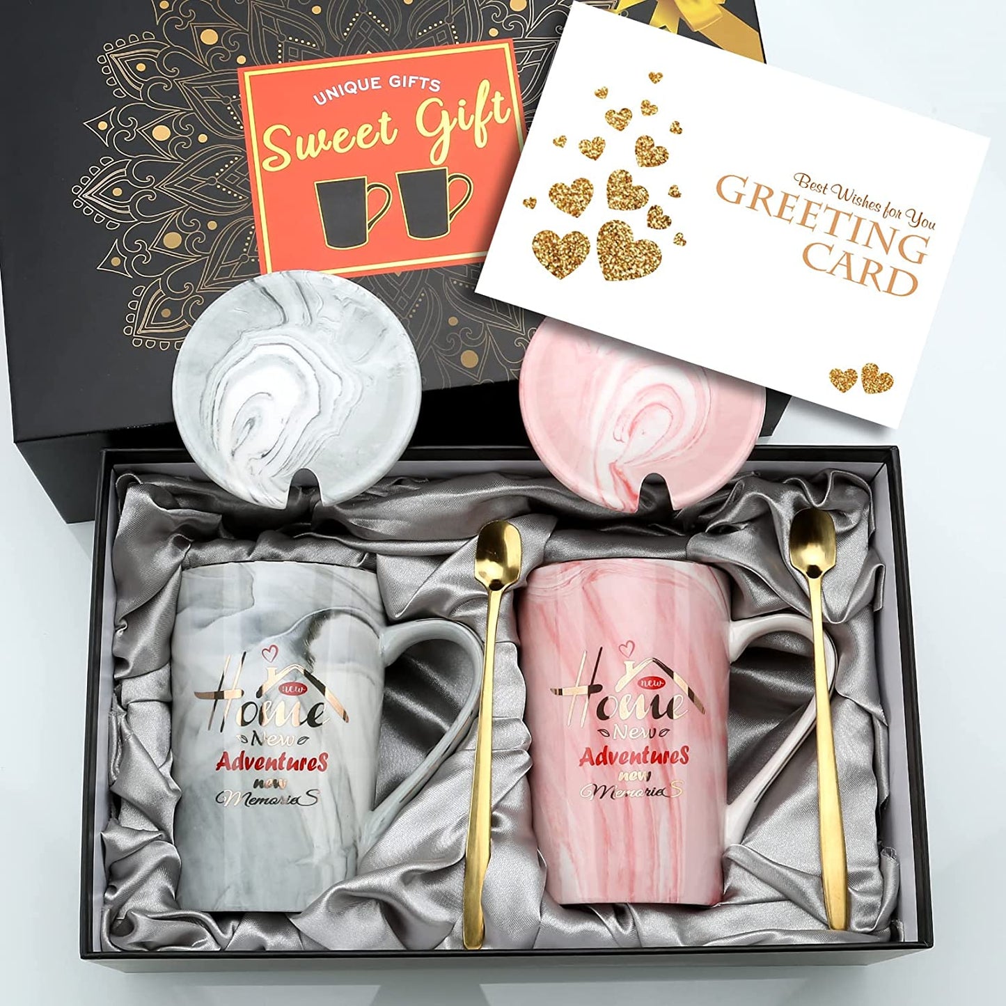 Mr Right & Mrs Always Right Marble Mugs Set - Perfect Engagement, Wedding & Anniversary Gift