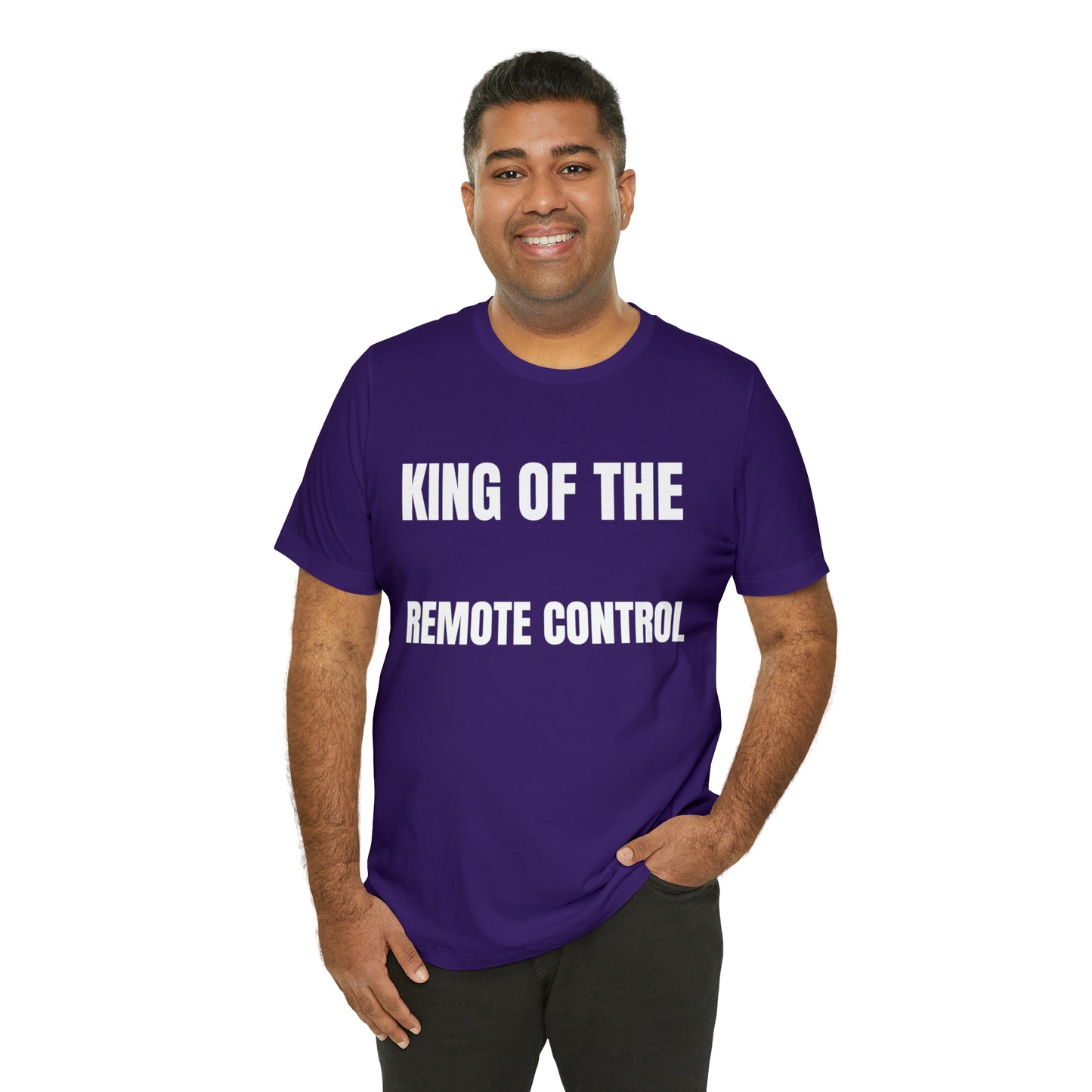 Unisex Jersey Tee: Short Sleeve, King of the Remote Control Design