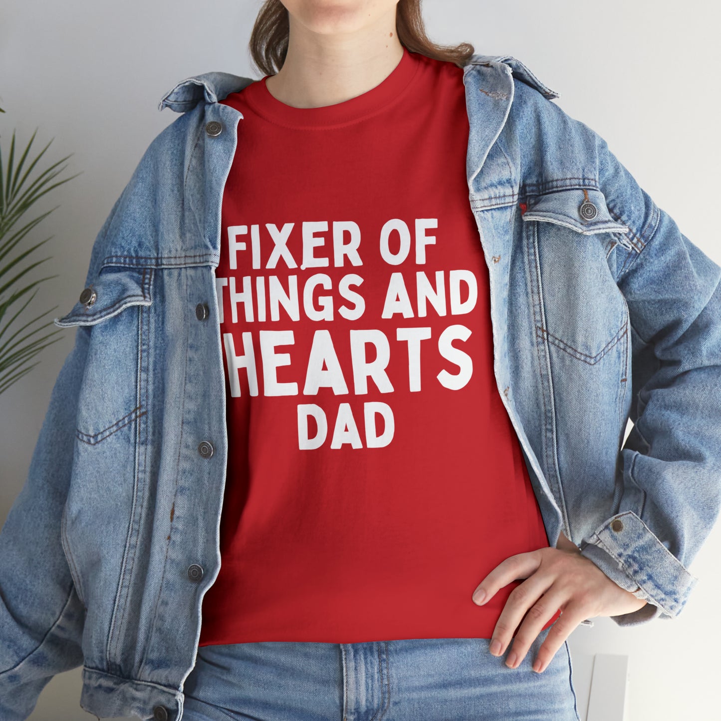Unisex Jersey Tee: Short Sleeve, "Fixer of Things and Hearts: Dad" Design