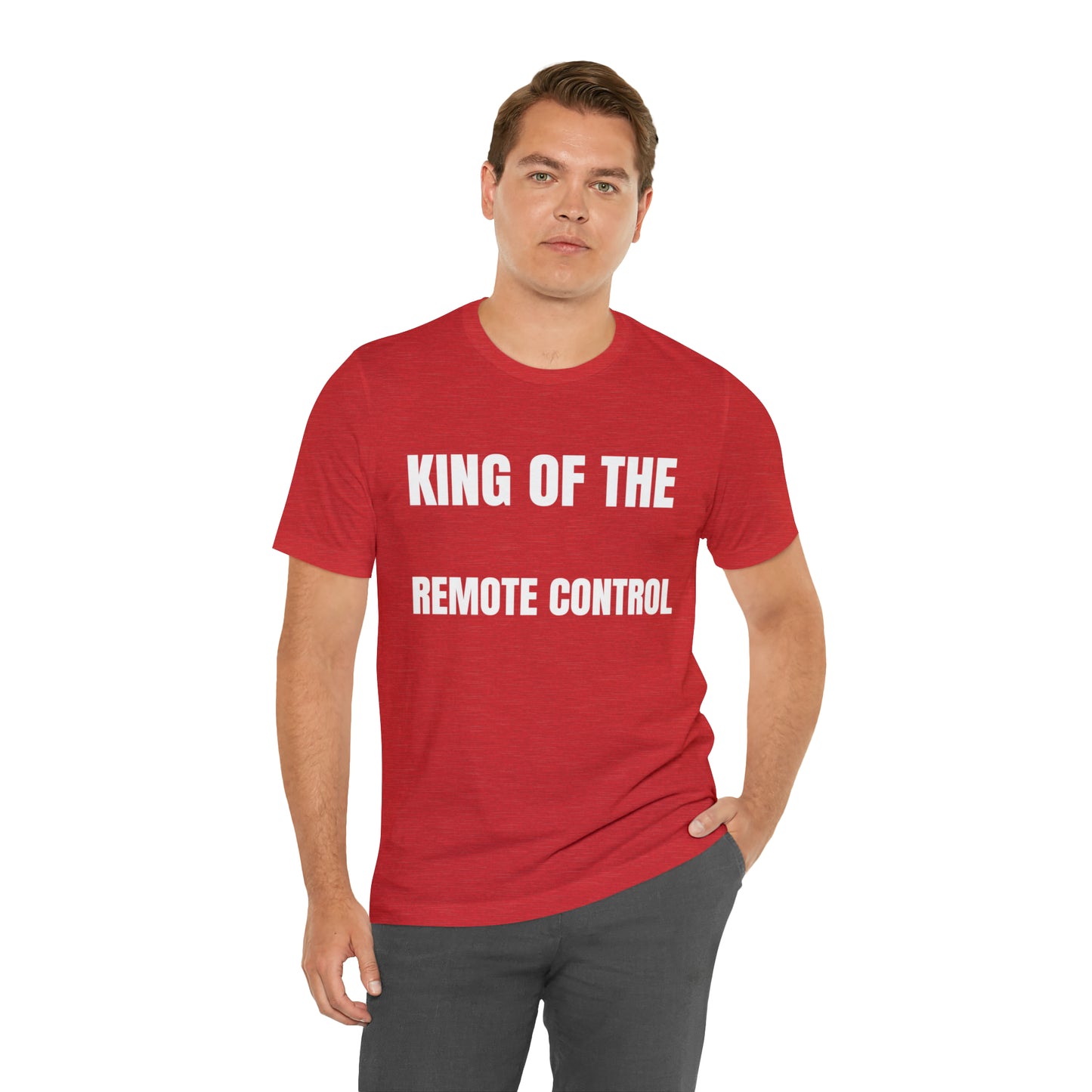 Unisex Jersey Tee: Short Sleeve, King of the Remote Control Design
