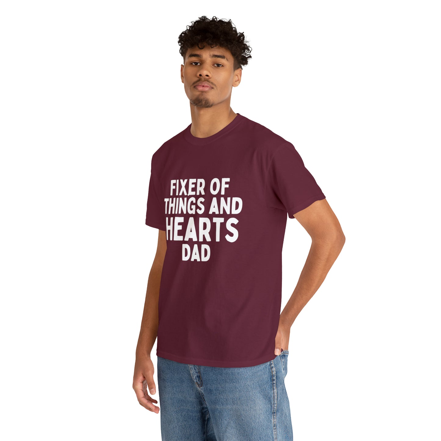 Unisex Jersey Tee: Short Sleeve, "Fixer of Things and Hearts: Dad" Design