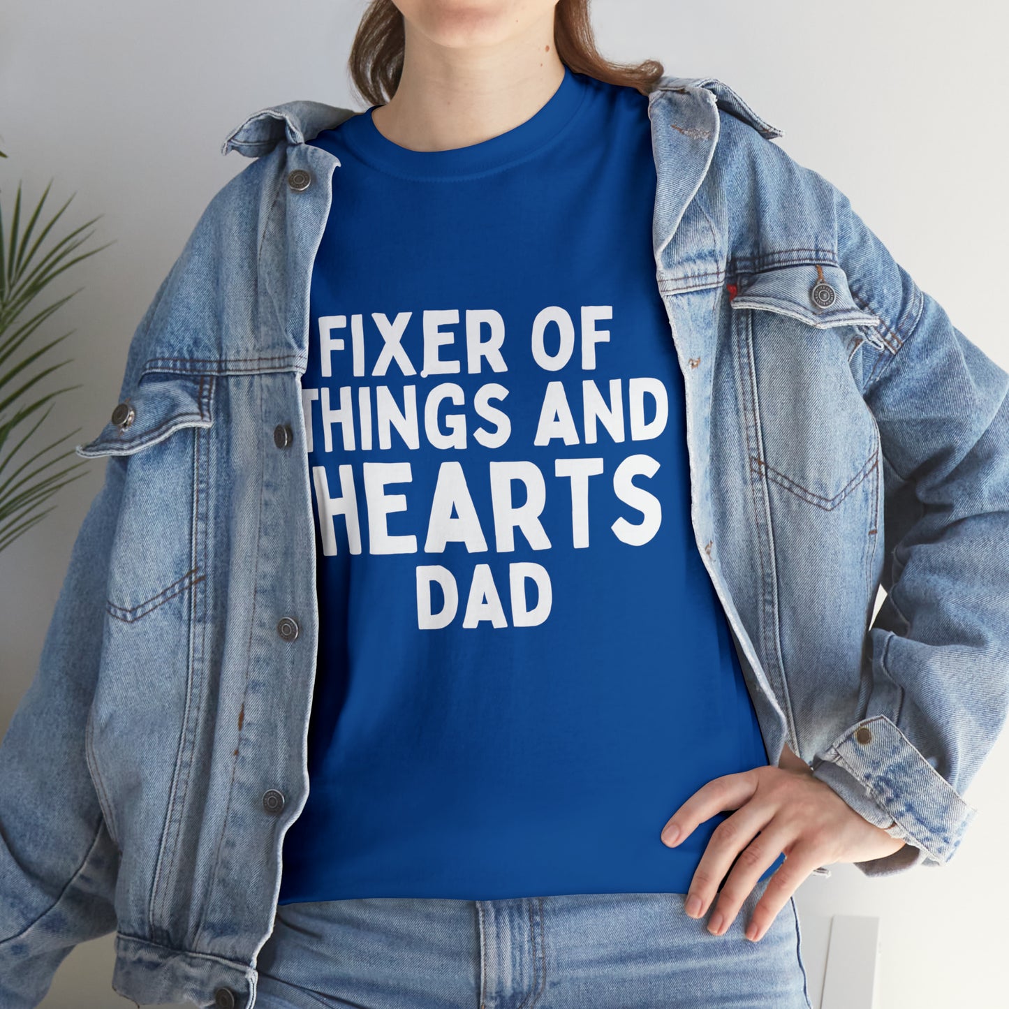 Unisex Jersey Tee: Short Sleeve, "Fixer of Things and Hearts: Dad" Design