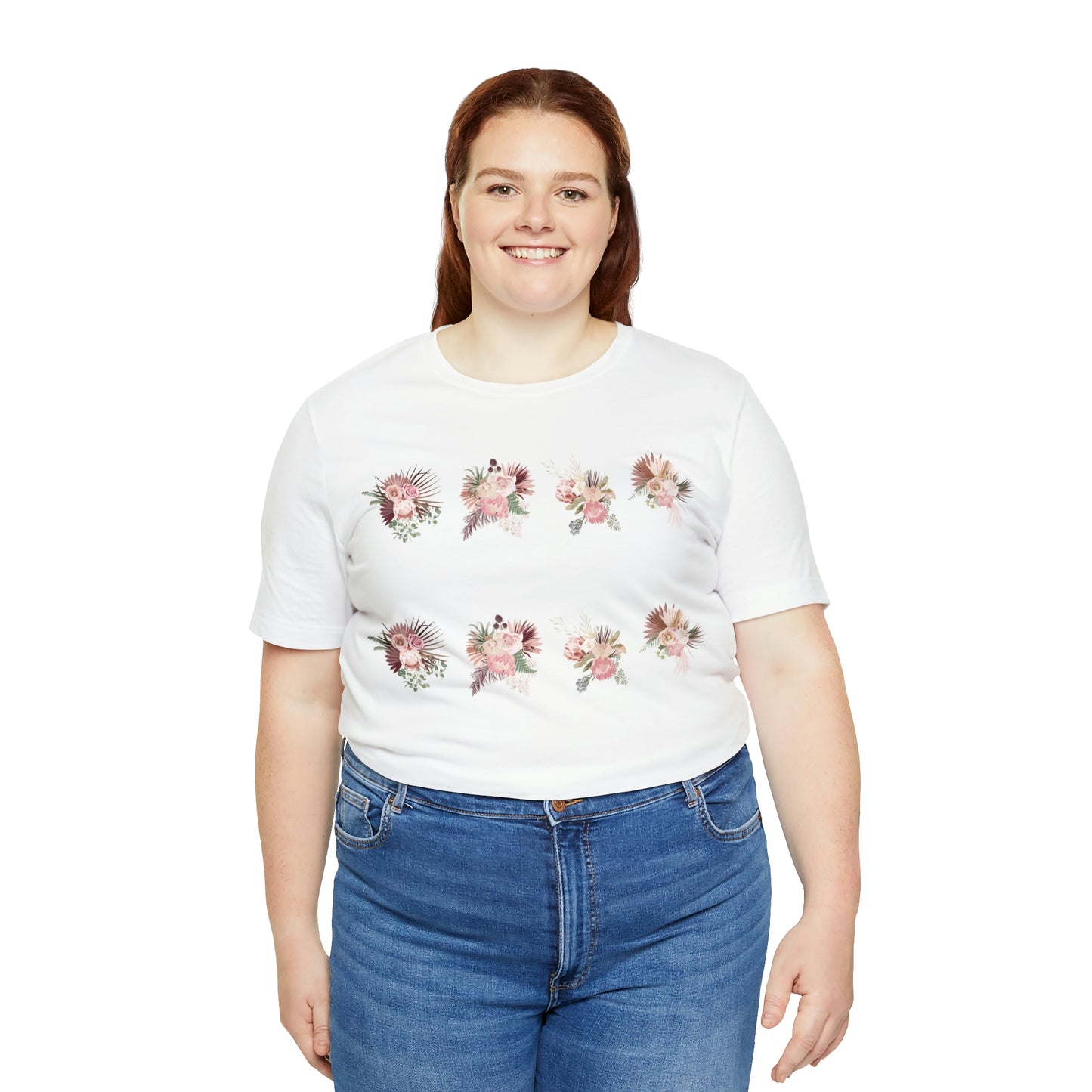 Unisex Boho Flower Design Tee - Comfortable & Stylish Short Sleeve Shirt