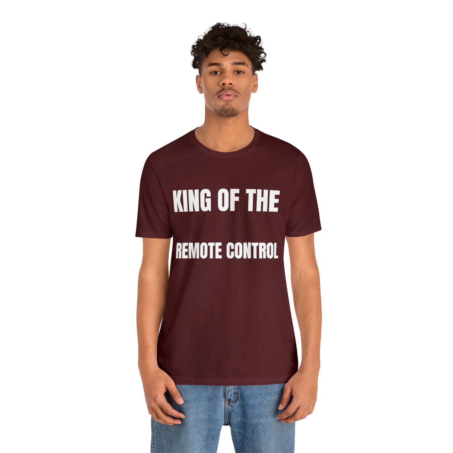 Unisex Jersey Tee: Short Sleeve, King of the Remote Control Design