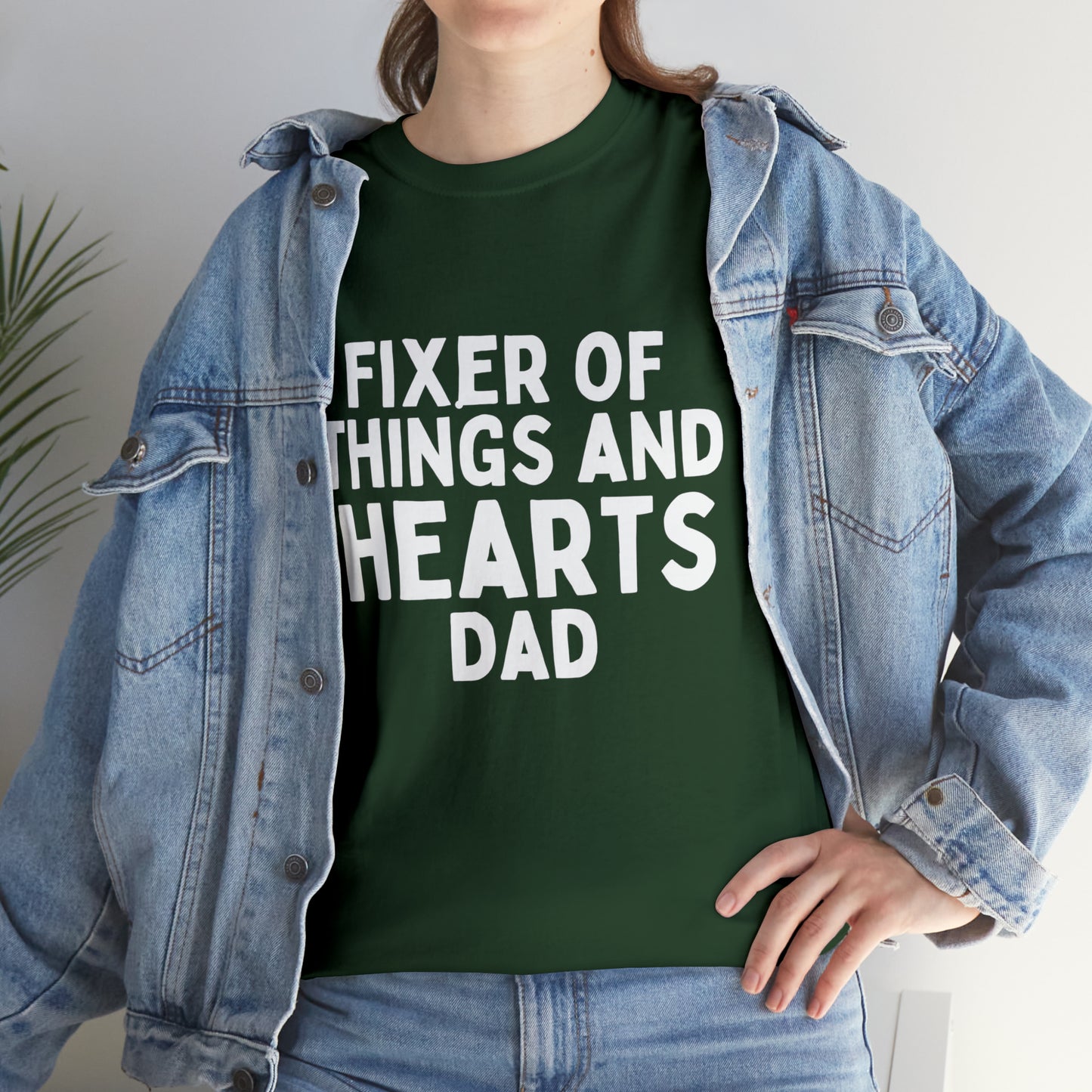 Unisex Jersey Tee: Short Sleeve, "Fixer of Things and Hearts: Dad" Design