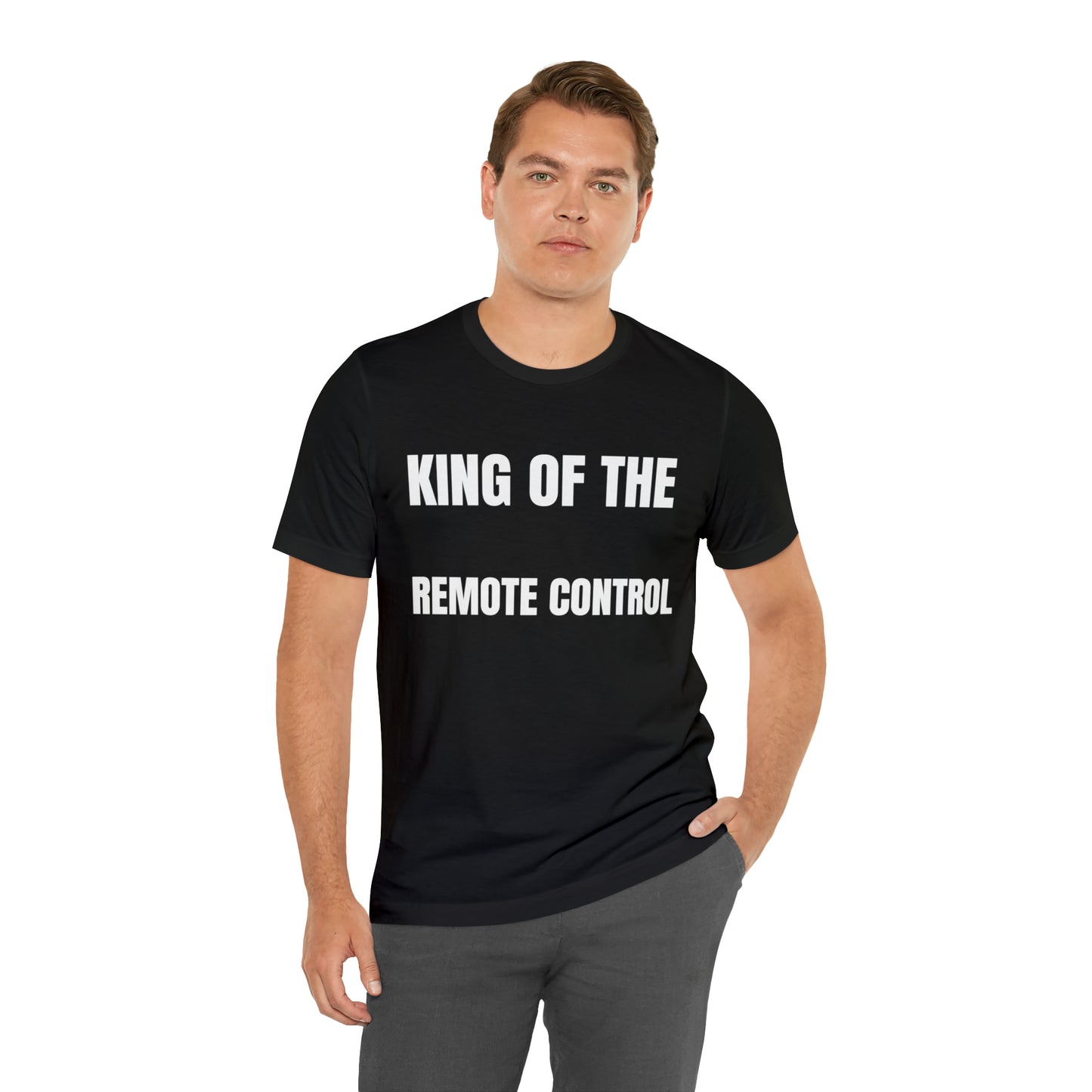Unisex Jersey Tee: Short Sleeve, King of the Remote Control Design