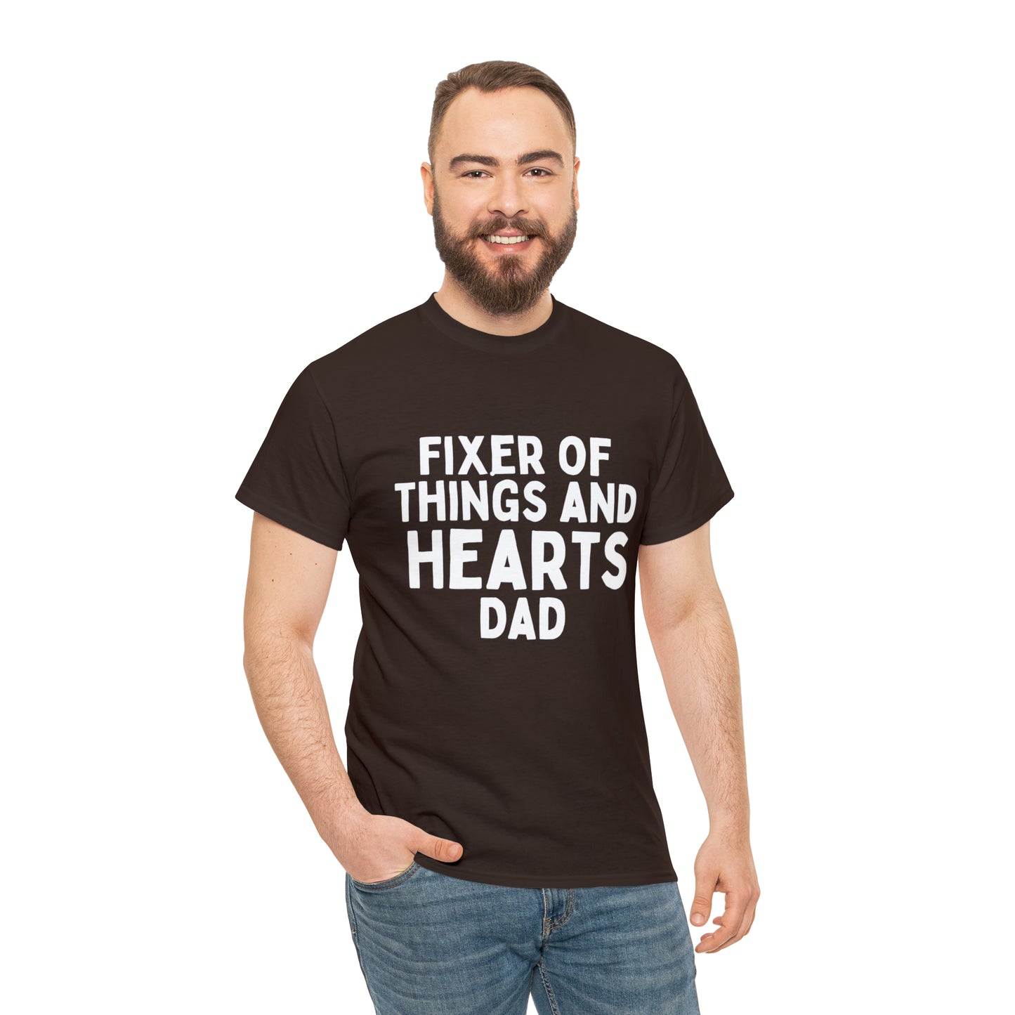 Unisex Jersey Tee: Short Sleeve, "Fixer of Things and Hearts: Dad" Design