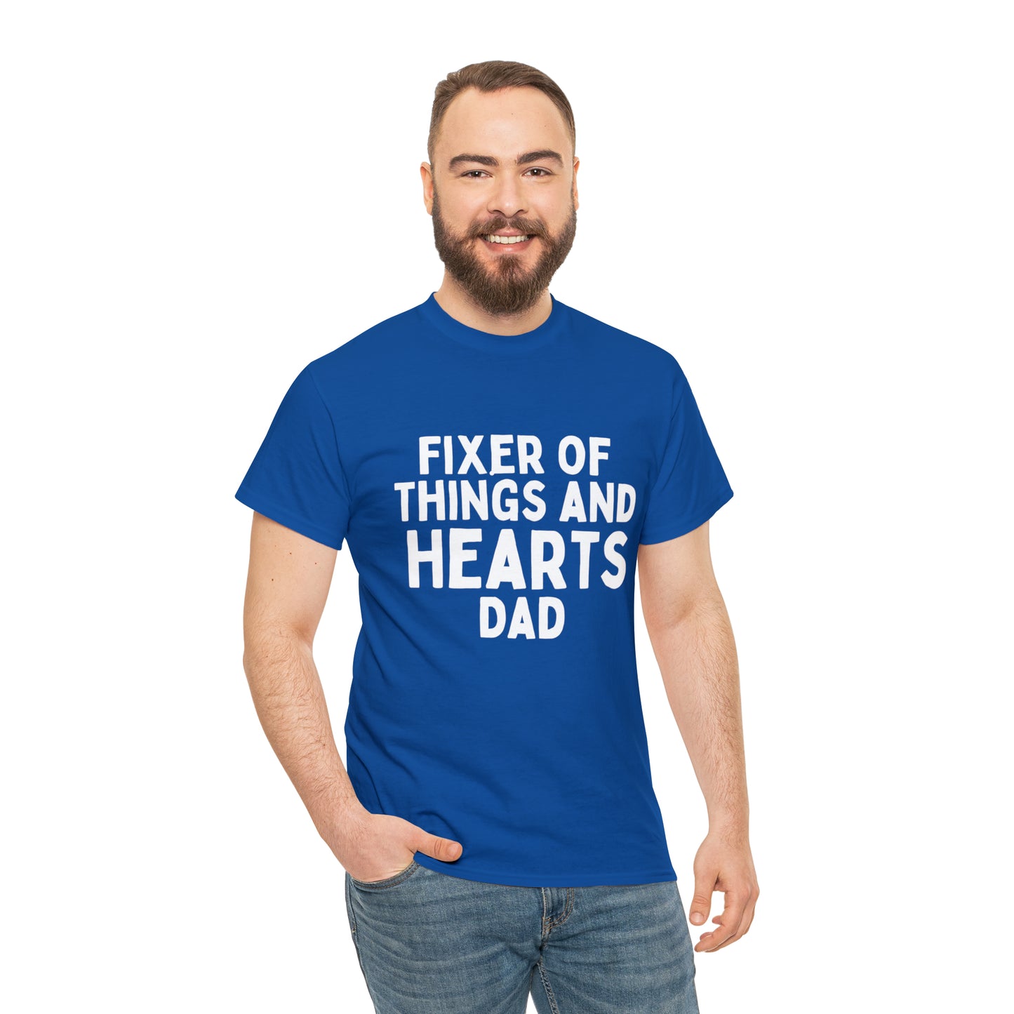 Unisex Jersey Tee: Short Sleeve, "Fixer of Things and Hearts: Dad" Design