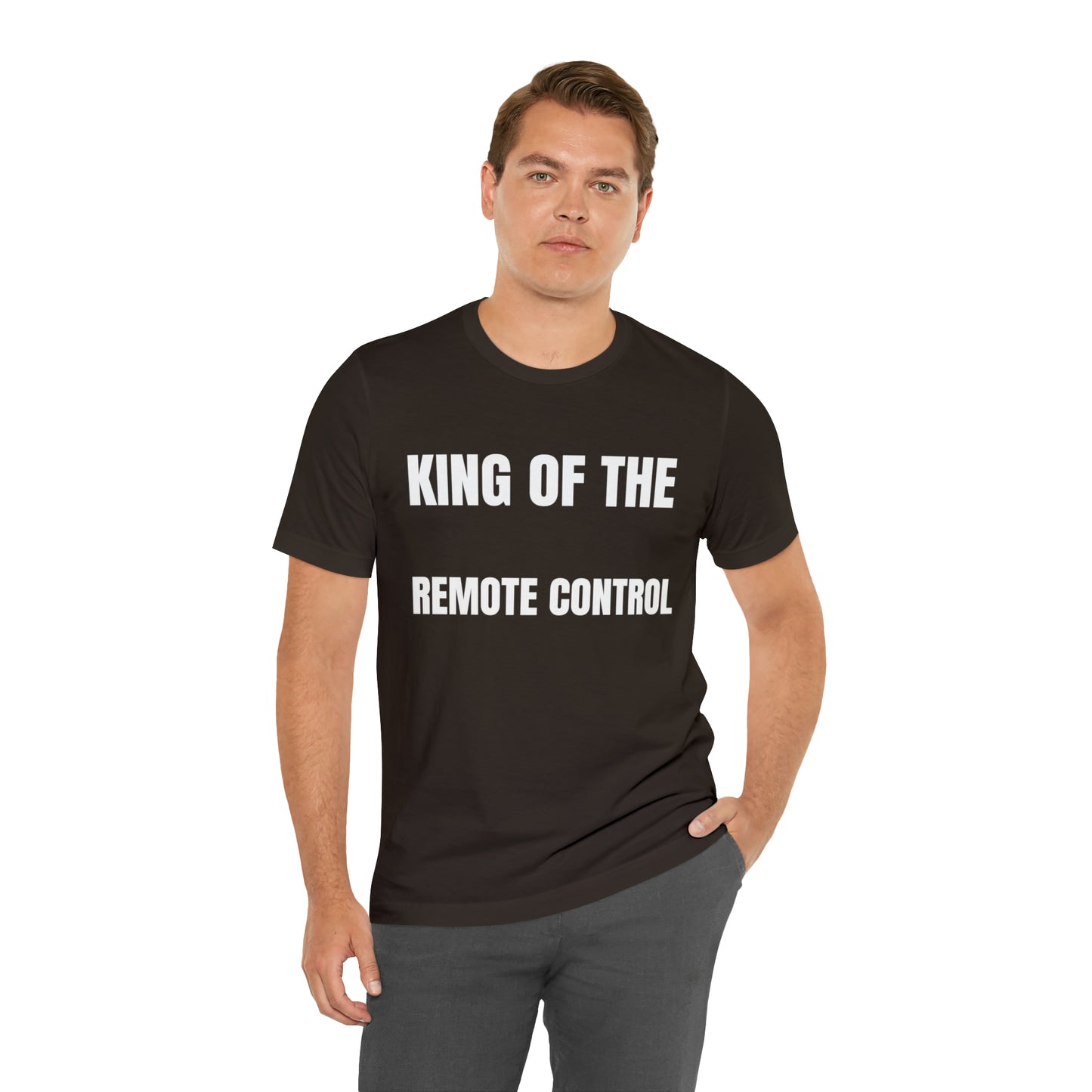 Unisex Jersey Tee: Short Sleeve, King of the Remote Control Design
