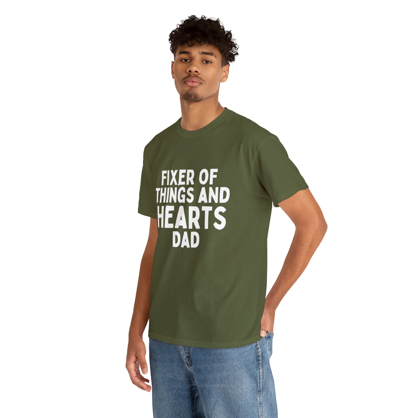 Unisex Jersey Tee: Short Sleeve, "Fixer of Things and Hearts: Dad" Design