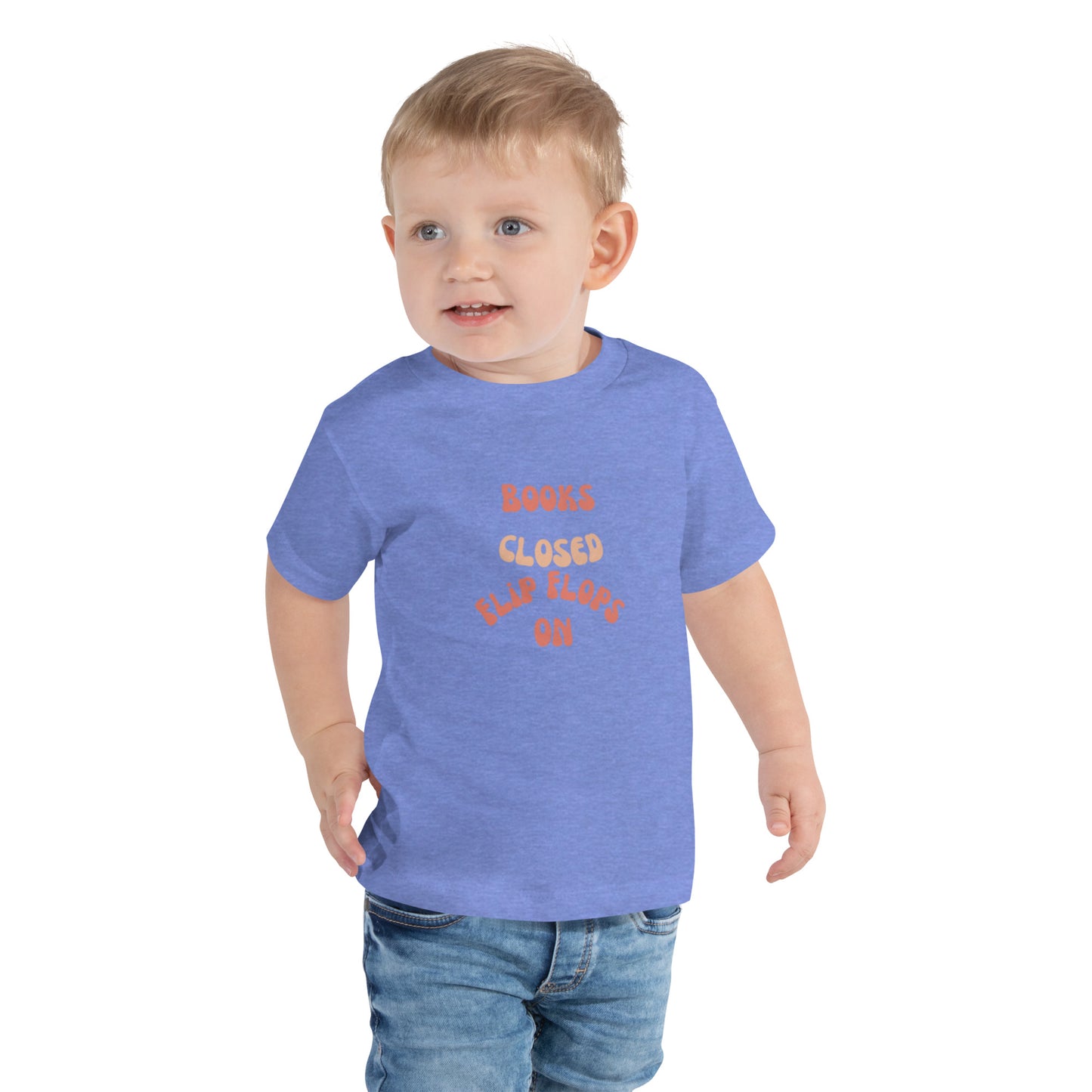 "Books Closed, Flip Flops On" - Comfortable and Stylish Toddler Short Sleeve Tee