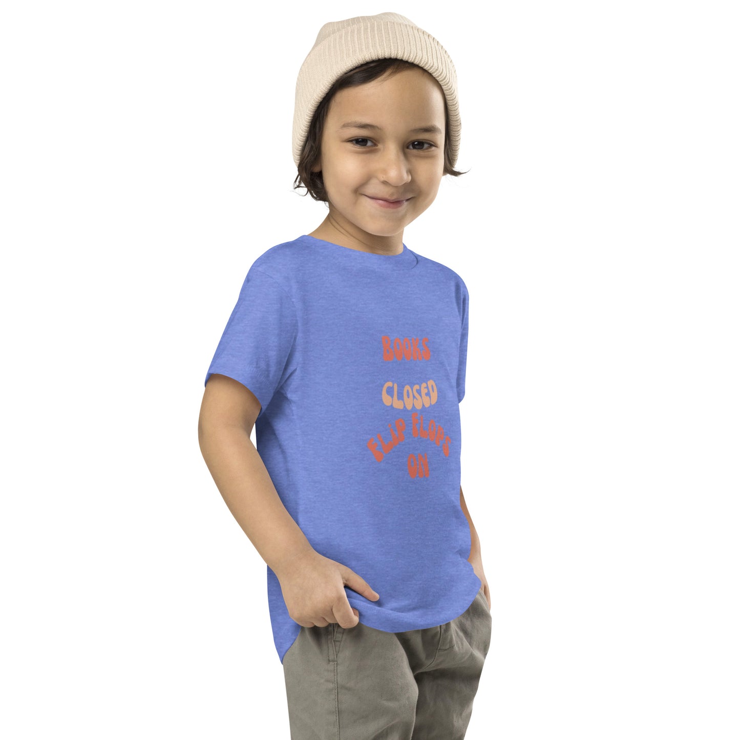 "Books Closed, Flip Flops On" - Comfortable and Stylish Toddler Short Sleeve Tee