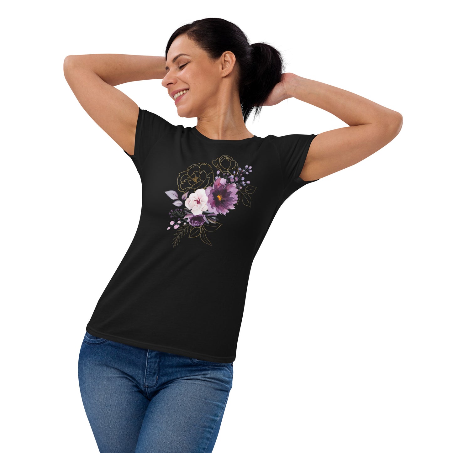 Floral Print Women's Short Sleeve T-Shirt | Premium Cotton and Blend Styles