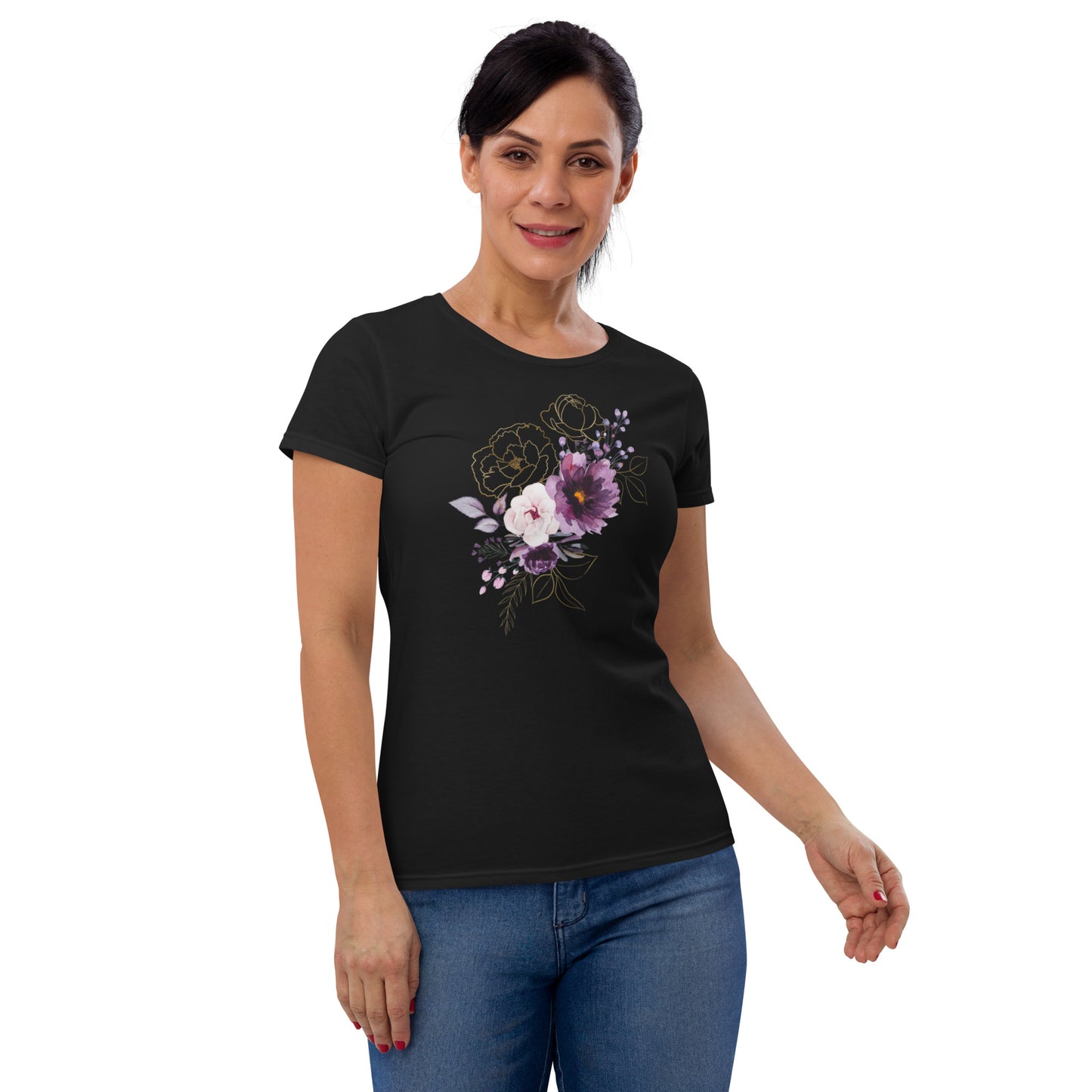 Floral Print Women's Short Sleeve T-Shirt | Premium Cotton and Blend Styles
