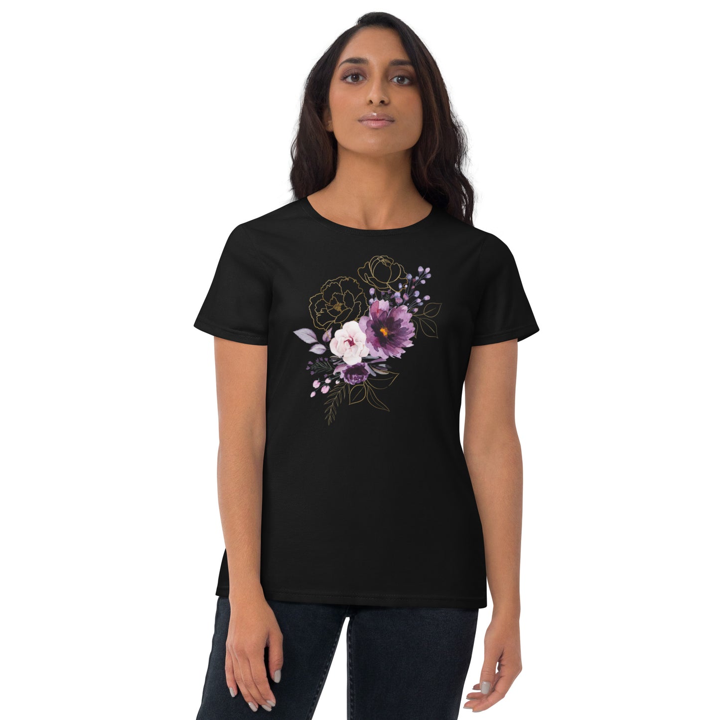 Floral Print Women's Short Sleeve T-Shirt | Premium Cotton and Blend Styles