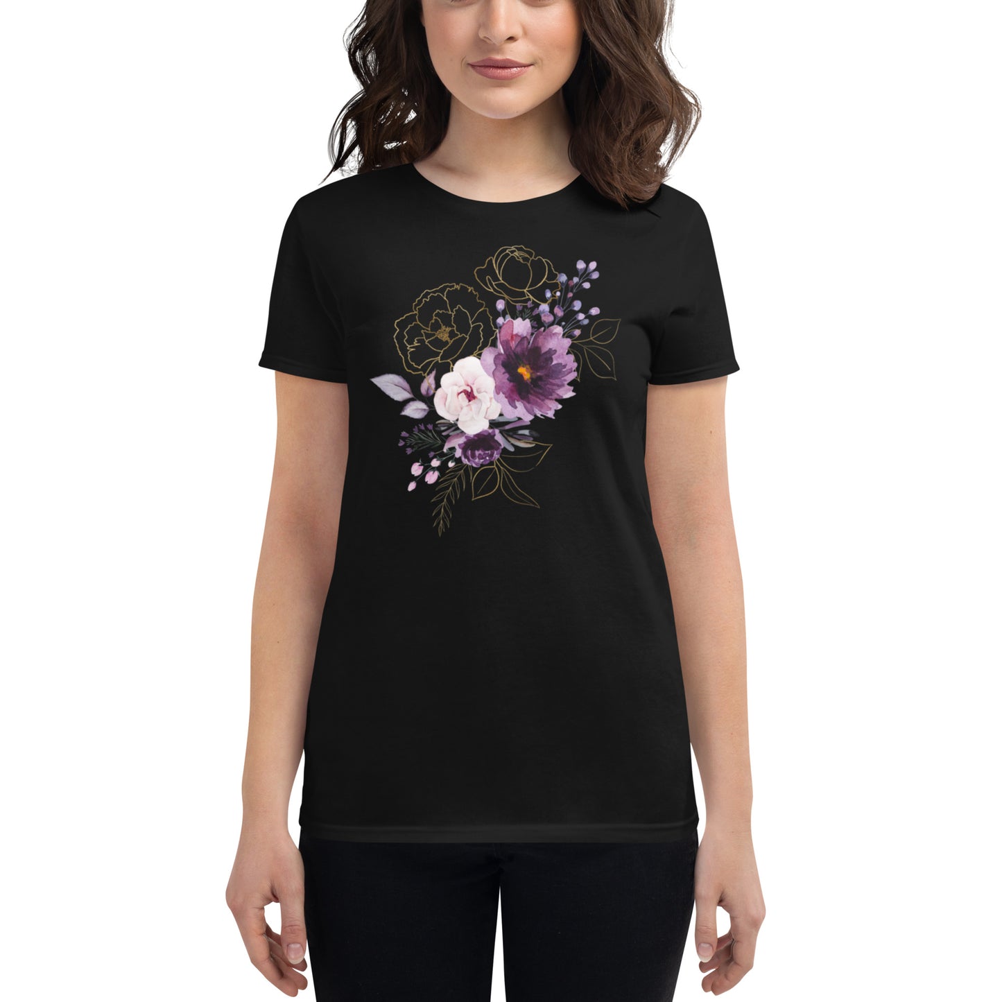 Floral Print Women's Short Sleeve T-Shirt | Premium Cotton and Blend Styles