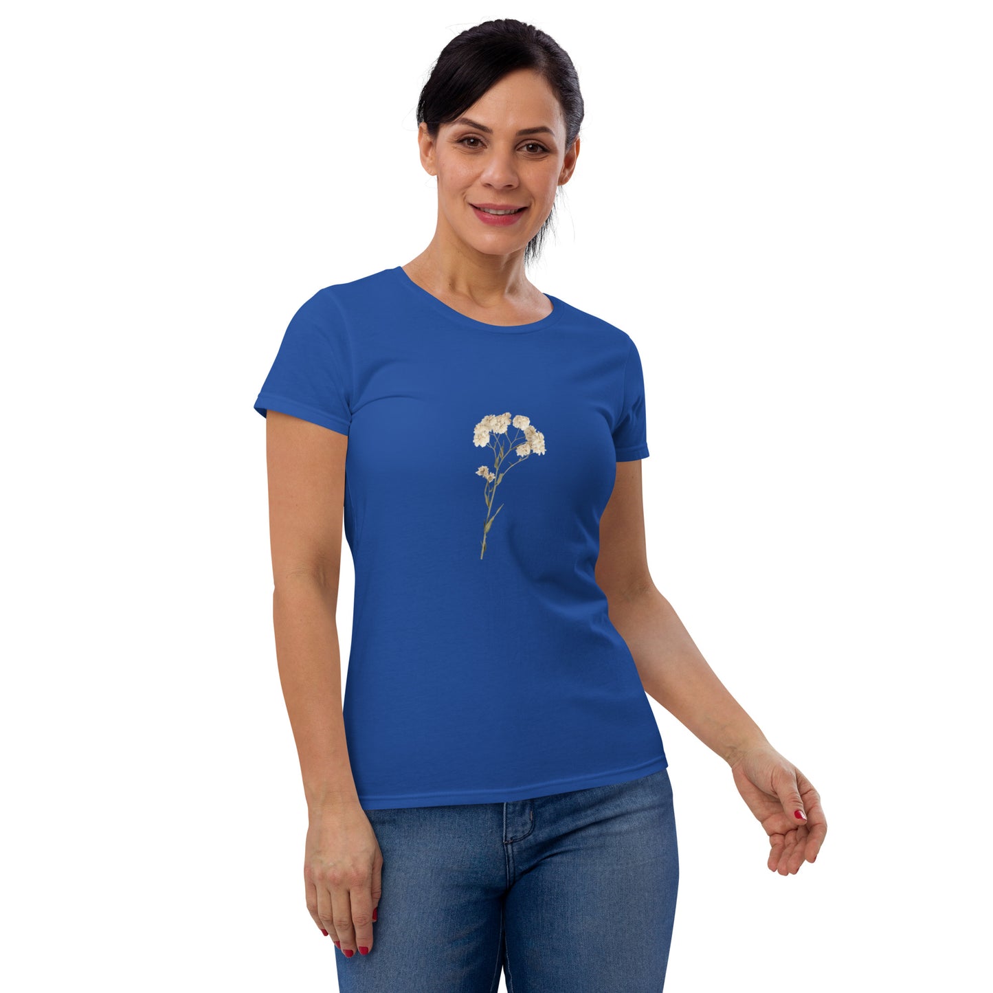 Elegant Floral Short Sleeve T-Shirt for Women | Premium Cotton and Cotton-Polyester Blend