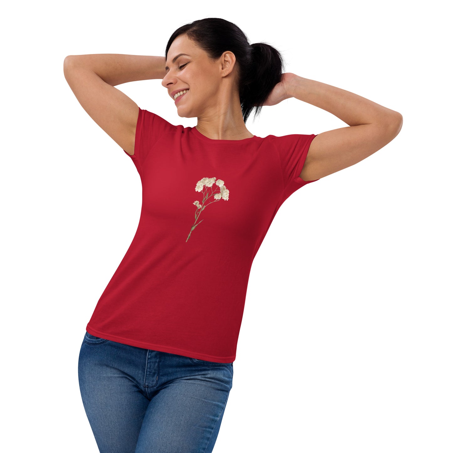 Elegant Floral Short Sleeve T-Shirt for Women | Premium Cotton and Cotton-Polyester Blend