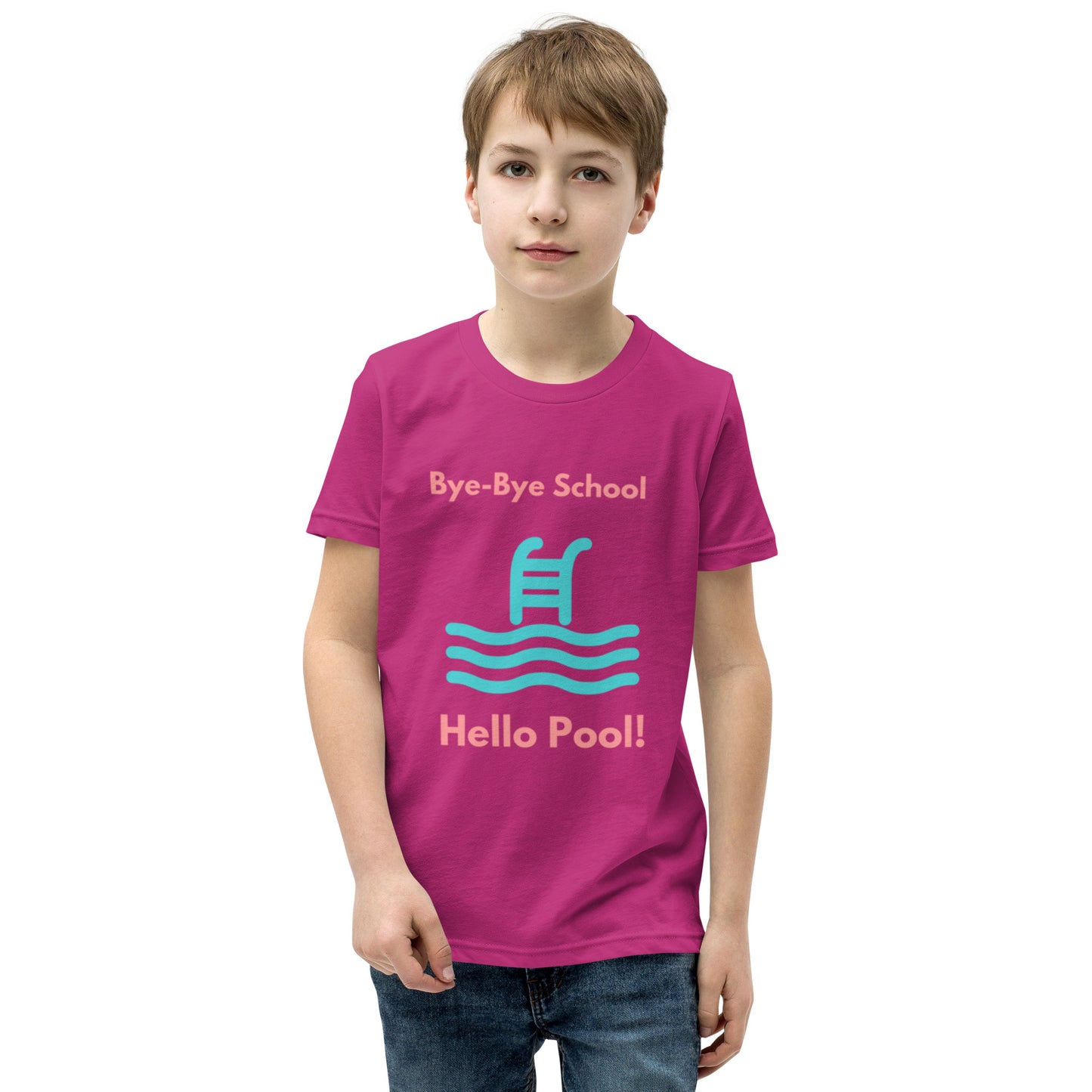 "Hello Pool, Goodbye School!" - Youth Short Sleeve T-Shirt | Comfy and Unique Design