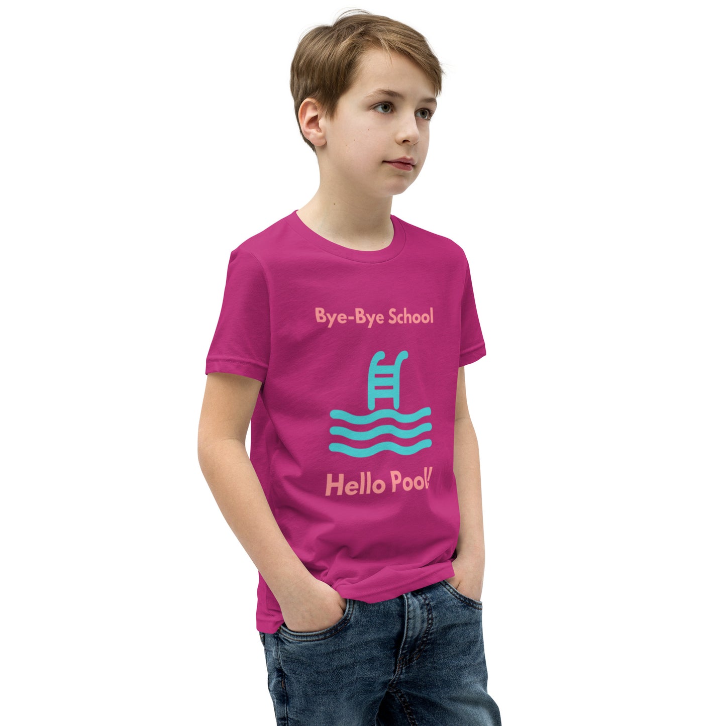 "Hello Pool, Goodbye School!" - Youth Short Sleeve T-Shirt | Comfy and Unique Design