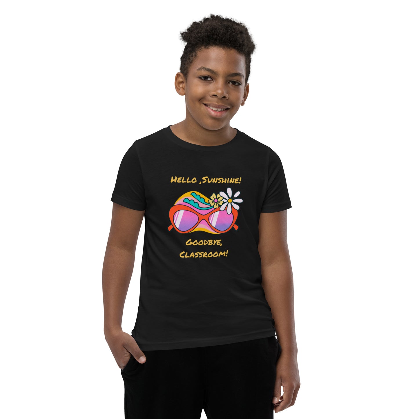 Youth Short Sleeve T-Shirt, 'Hello, Sunshine! Goodbye, Classroom!' - Unparalleled Comfort and Unique Design"