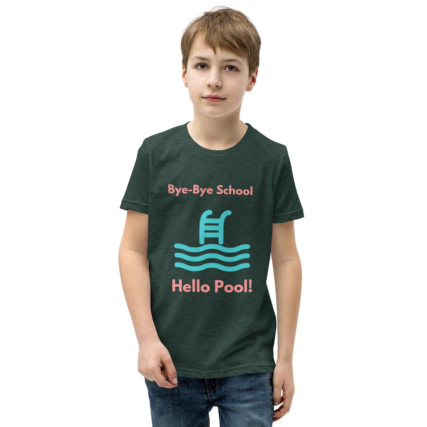 "Hello Pool, Goodbye School!" - Youth Short Sleeve T-Shirt | Comfy and Unique Design