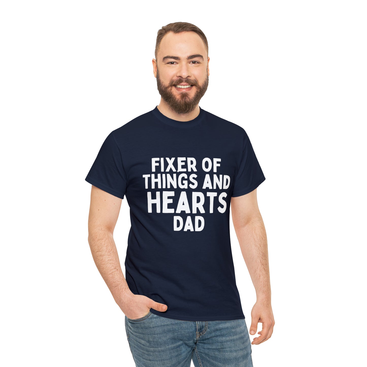 Unisex Jersey Tee: Short Sleeve, "Fixer of Things and Hearts: Dad" Design
