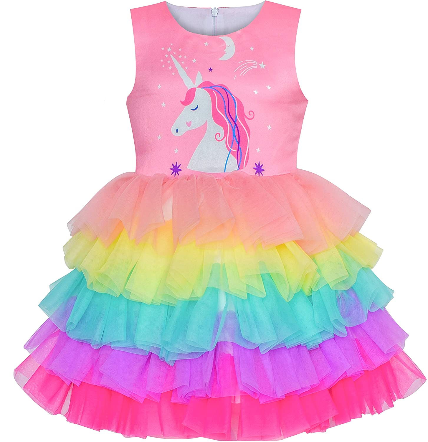 Birthday Princess Ruffle Dress with Balloon Print